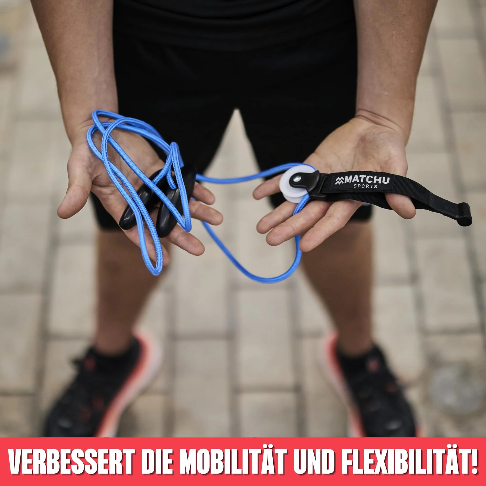 MATCHU - Shoulder pulley - Shoulder pulley - With pulley - For mobility and blood circulation - Easy to attach - Shoulder and arm training - Blue/Black - 190cm - Image 4