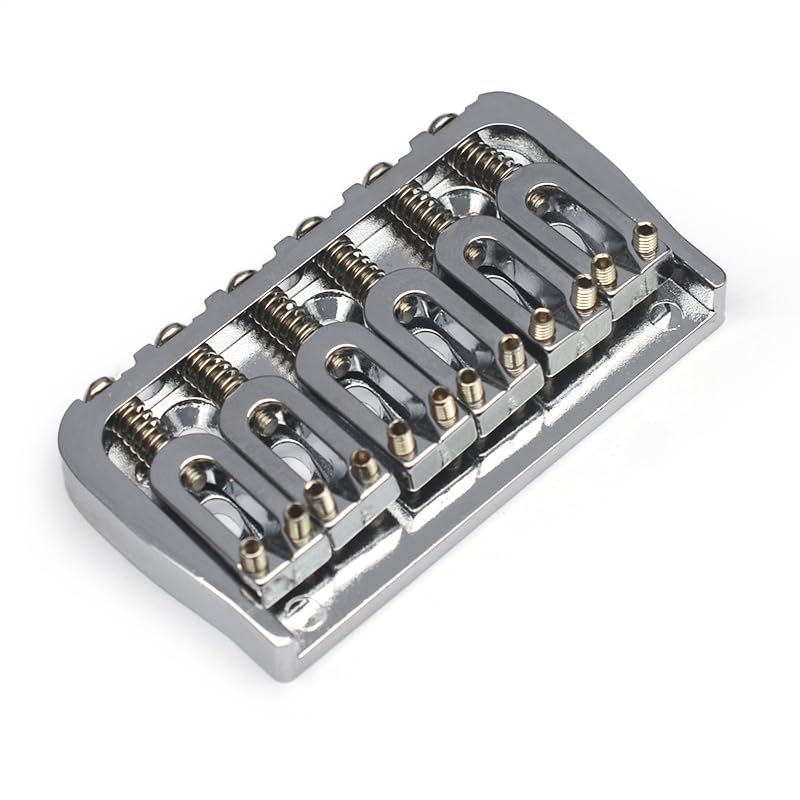 MAXCHEER 6 String Guitar Fixed Bridge 72.8x38MM-10.6– Metal Hardtail Bridges Replacement Part for Electric Guitar (Chrome, 72.8mm) Chrome - Image 4