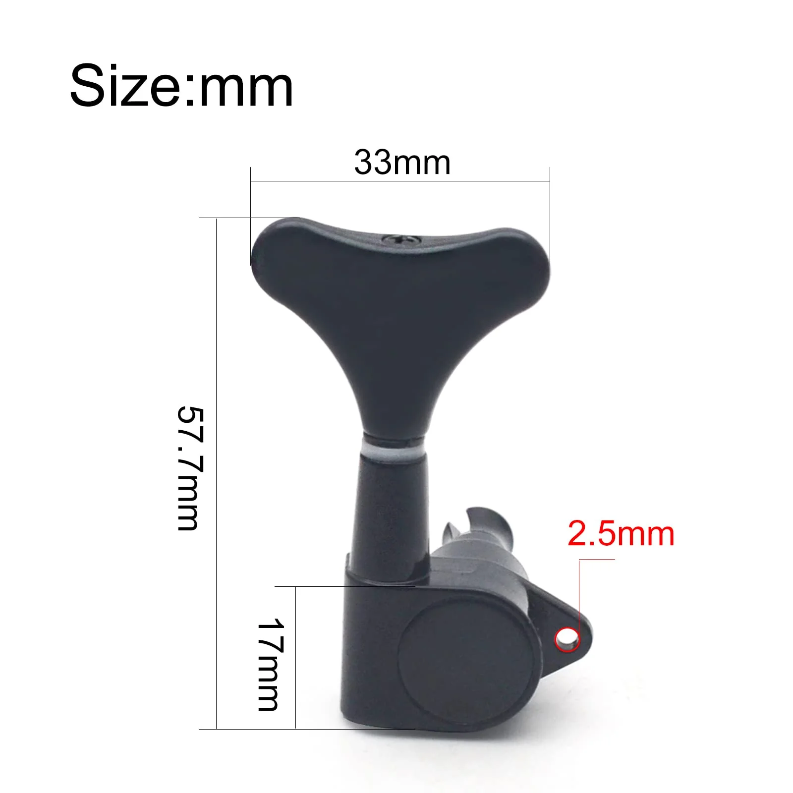 MAXCHEER Guitar Bass Tuners Bass Guitar Tuning Keys,Ratio Headstock Sealed Machine Head Replacement for Electric Jazz Bass or Precision Instruments 1:19(4R) black - Image 2