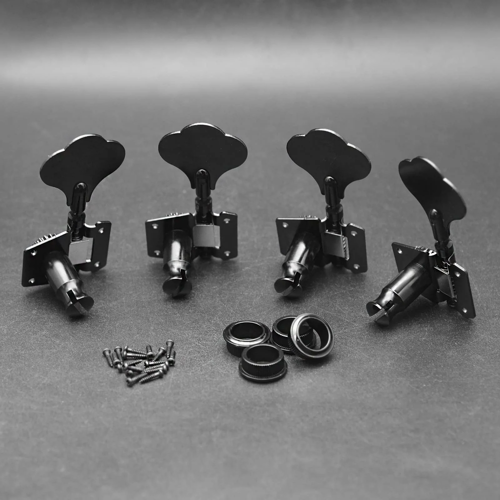 MAXCHEER Guitar Bass Tuners Bass Guitar Tuning Keys,Ratio Headstock Sealed Machine Head Replacement for Electric Jazz Bass or Precision Instruments 1:24 (4R) black - Image 6