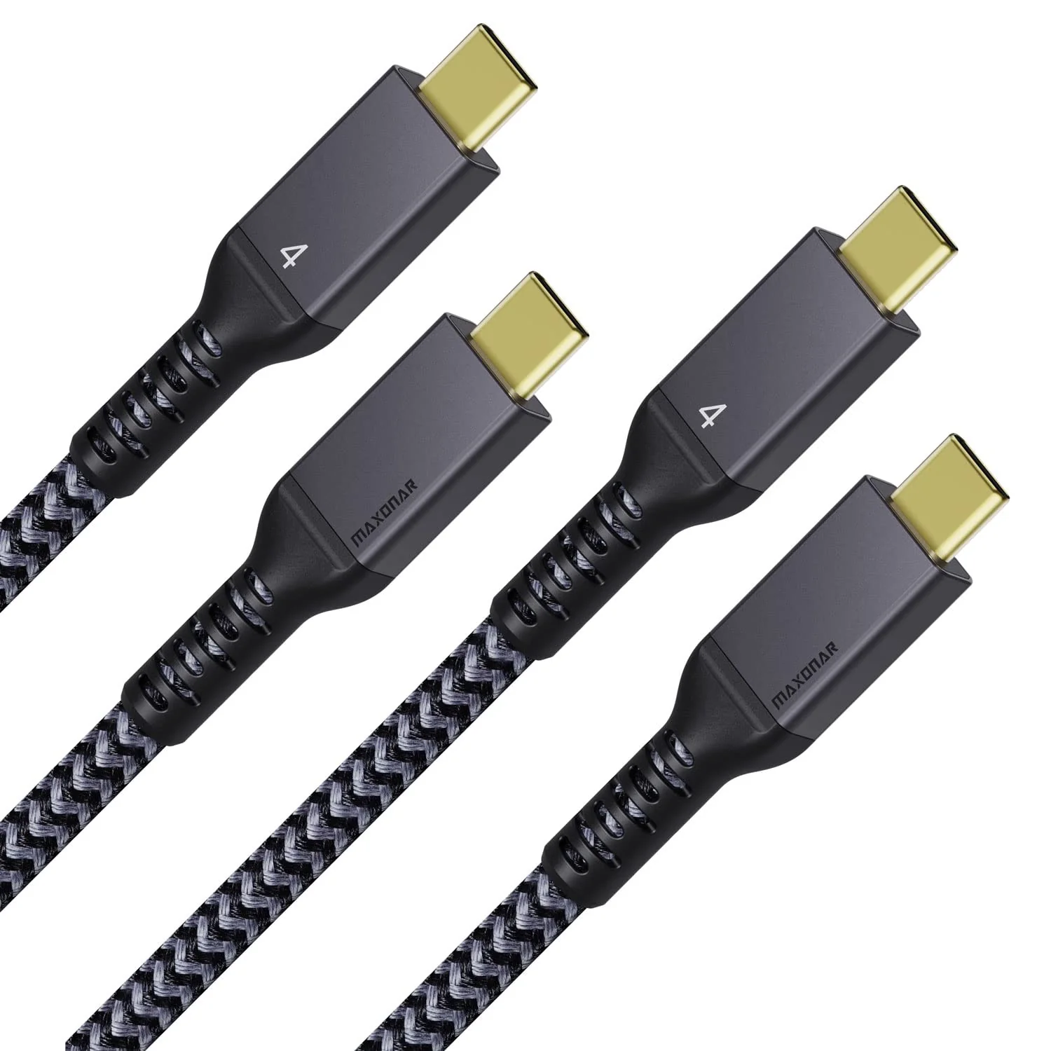 Maxonar [2 Pack 6.6Ft] Thunderbolt 4 Cable, TB4 Cable 40Gbps Data Sync/100W Charging and 8K Display for Thunderbolt 4/3, USB 4,USB C 2