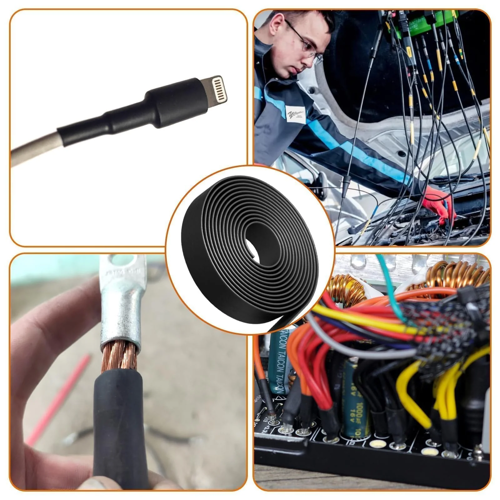 Mbsomnus Heat Shrink Tube 4:1 Waterproof Black with Adhesive - Heat Shrink Tube for Cable Insulation, Repairs, Cable Bundling (12 mm x 3 m) Ø12mmx3m - Image 2
