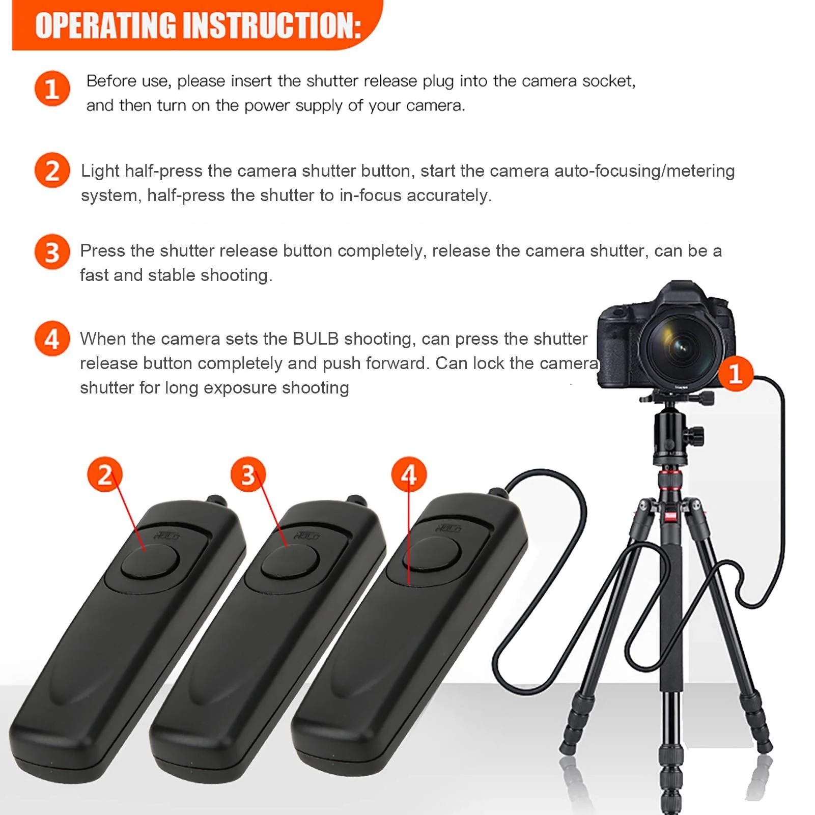 MC-DC2 DSLR Remote Switch Shutter Release Cord for Z6/Z7 D7500 D750 D7200 D7100 D7000 D610 D600 D5600 D5500 D5300 D5200 D5100 D5000 D3300 D3200 D3100 D90 DF P7700 P7800 A/ V1 - Image 2