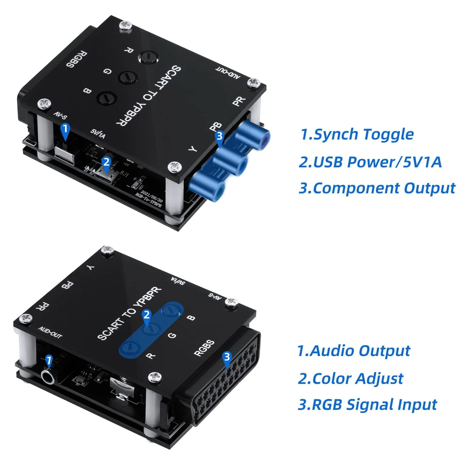 Mcbazel ODV-RGBS SCART to YPBPR Component Converter for Retro Game Console/Arcade Boards - Image 4