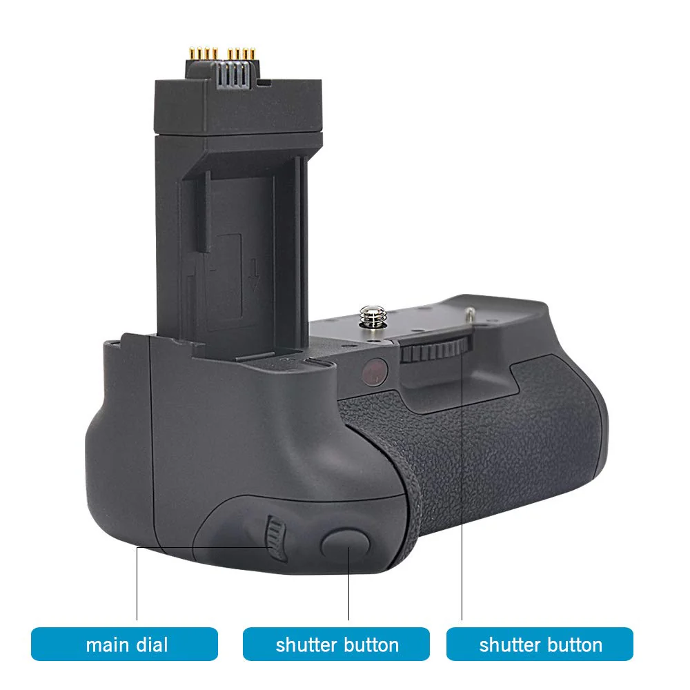 mcoplus BG-550D Vertical Battery Grip as BG-E8 Replacement for Canon EOS 550D 600D 650D 700D Rebel T2i T3i T4i T5i DSLR Camera, Hold LP-E8 or AA Battery - Image 5