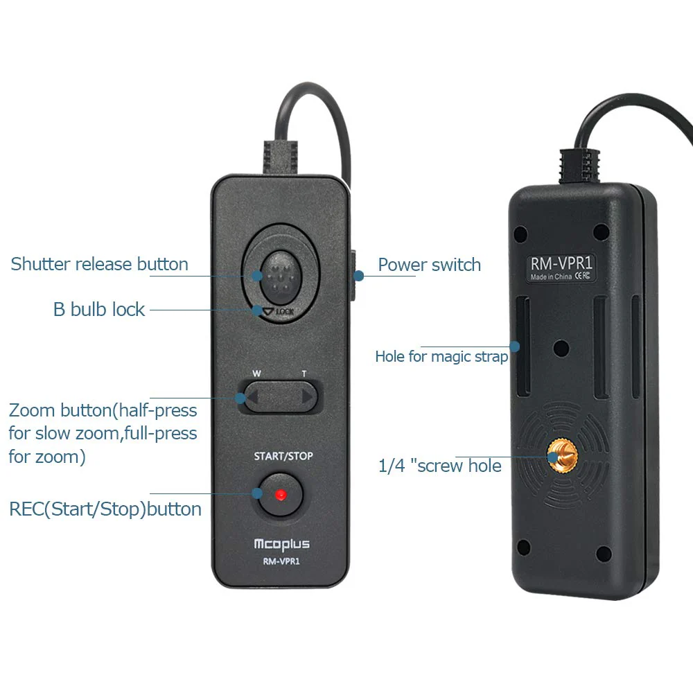Mcoplus RM-VPR1 39.4 Inches Remote Control Shutter Release Cord with Multi Terminal Cable for Sony RX10/HX50/HX60 A7 A7III A7R A6000 A6400 A5100 A7S A9 A5000 NEX-3N RX100, Replacement for sony rm-vpr1 - Image 5