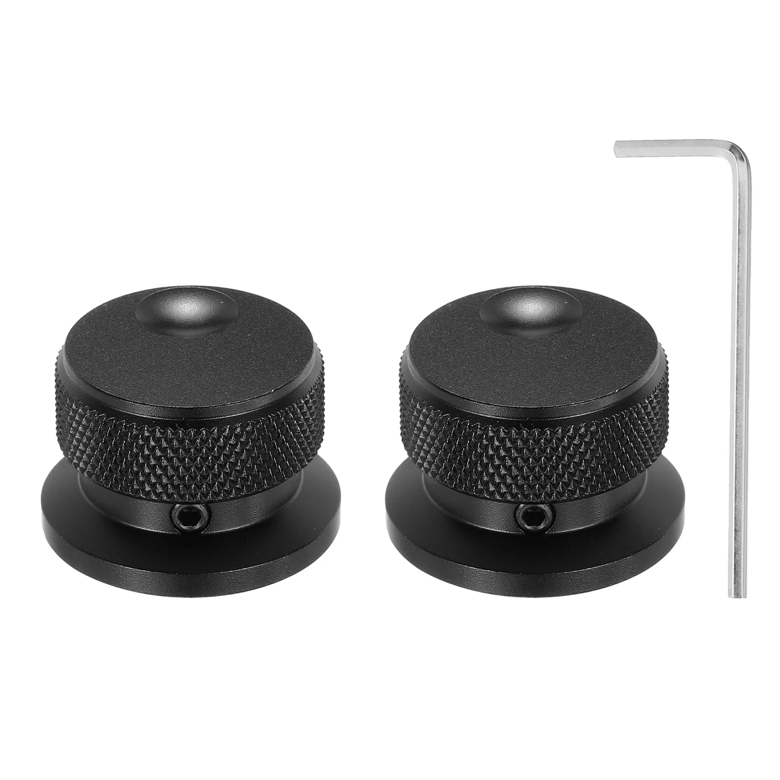 MECCANIXITY 2 Pcs Aluminium Potentiometer Knobs, 1/4" (6mm) Universal Volume Tone Control Knobs with Oval Groove Indicator for Guitar, 4/5" Black(30x20mm) 30x20mm
