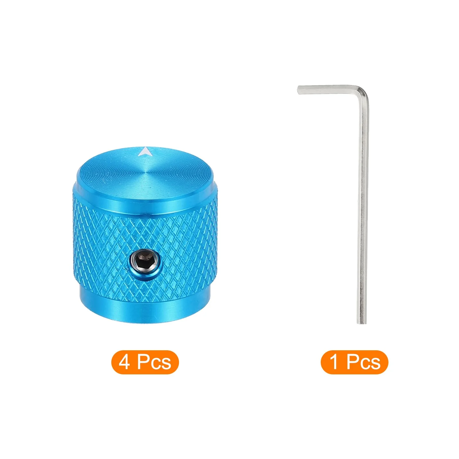MECCANIXITY 4 Pcs Aluminium Potentiometer Knobs, 1/4" (6mm) Universal Volume Tone Control Knobs with Arrow Indicator for Guitar, 5/8" Blue - Image 3