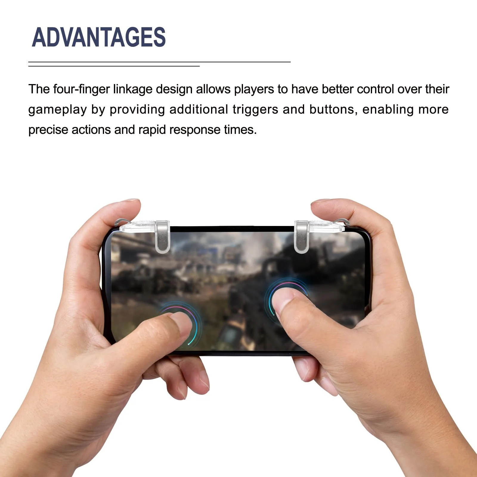 MECCANIXITY Gaming Trigger Mobile Game Controller 1 Pair Metal Button Fire Keys Universal Clear for 4.7-6.5 Inch Cell Phone - Image 5
