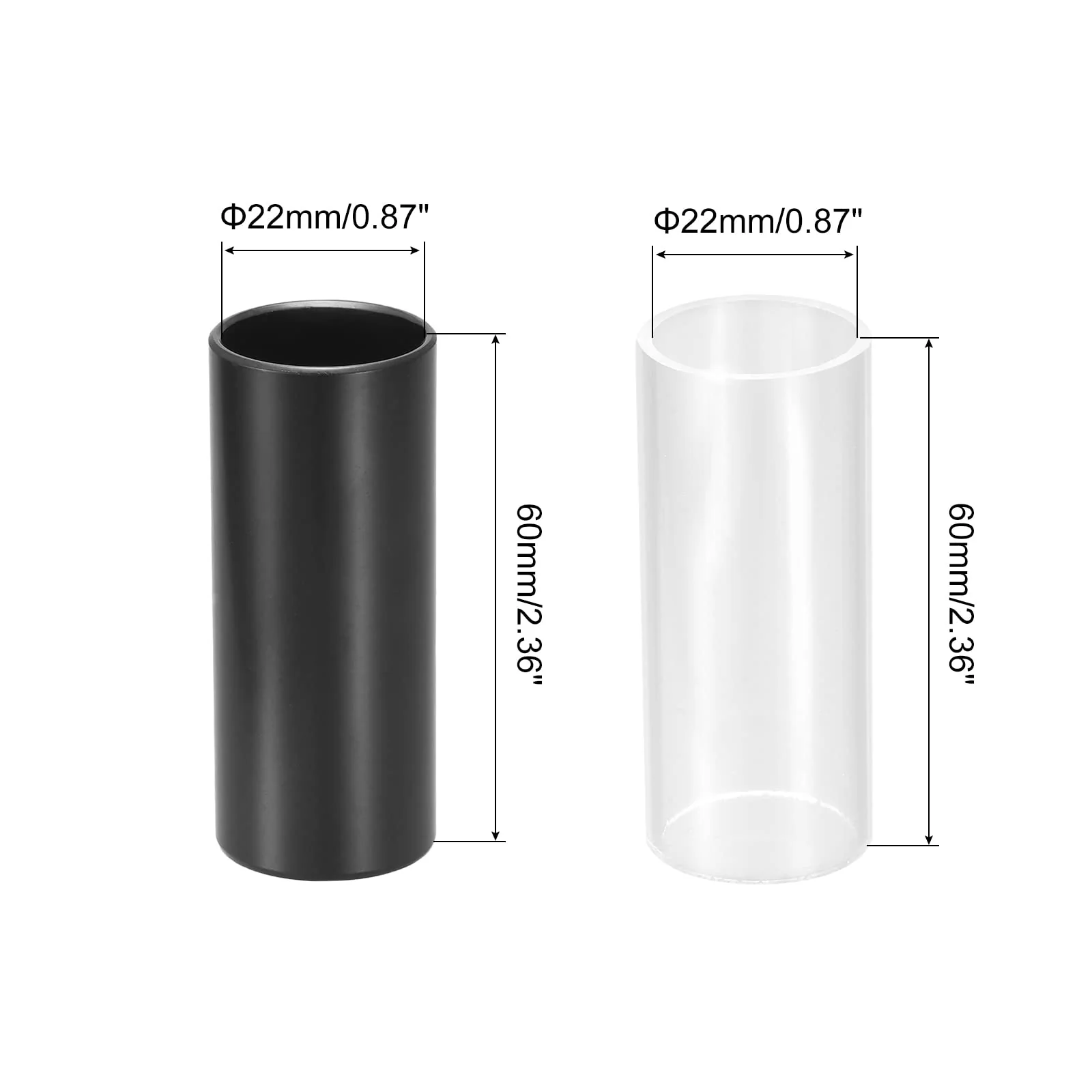 MECCANIXITY Guitar Slide 60mm Stainless Steel and PVC Slide Acoustic Guitar Finger Slide Black - Image 2