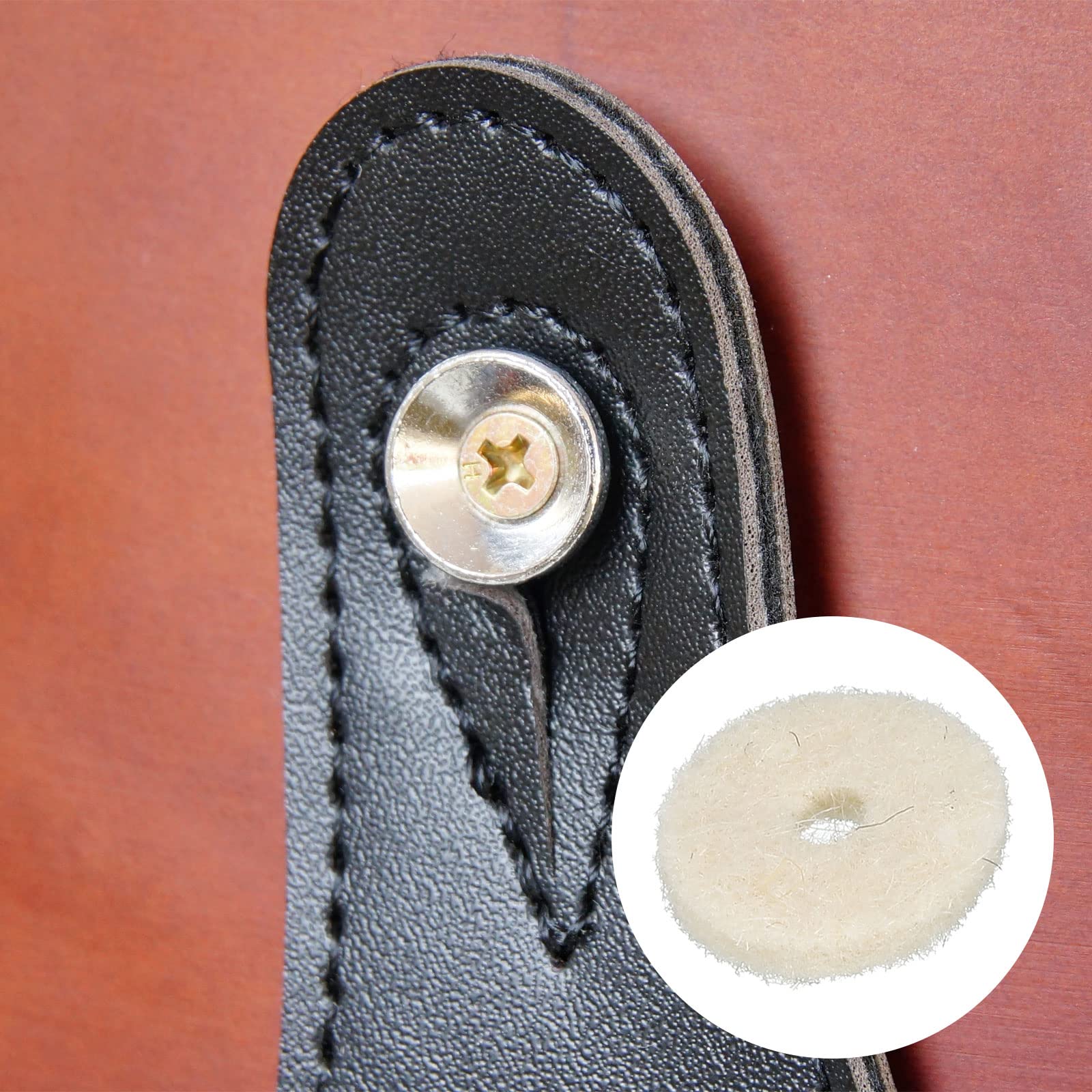 MECCANIXITY Guitar Strap Button Felt Washer Lock Strap Block Guitar White Gasket, for Guitar Strap Button, Pack of 10 - Image 6