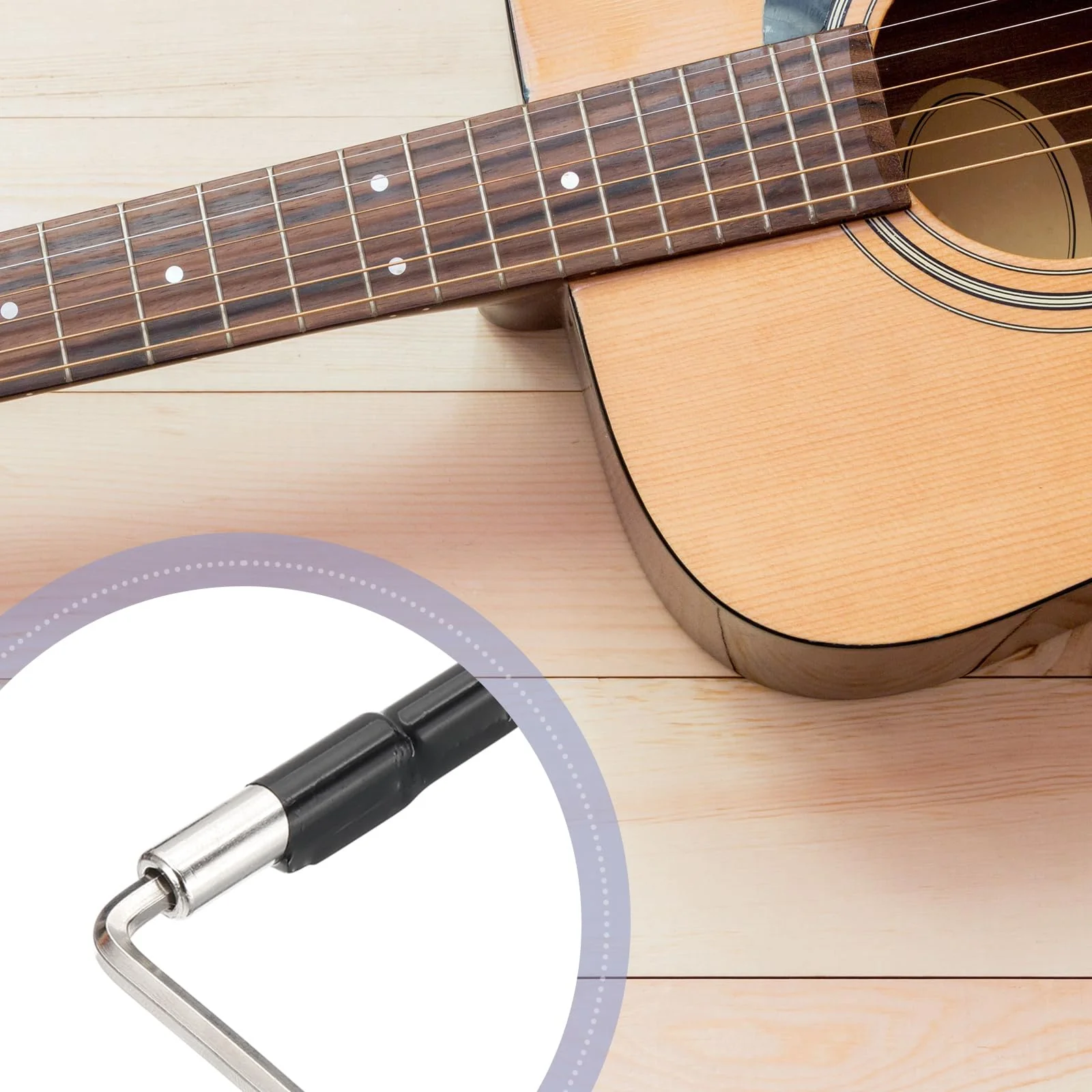 MECCANIXITY Guitar Two Way Rod, 570mm Low-Profile Guitar Rod with 4mm L-Wrench, Luthier Tools for Electric Acoustic Bass Guitars Neck Repair Adjustment, Black - Image 5
