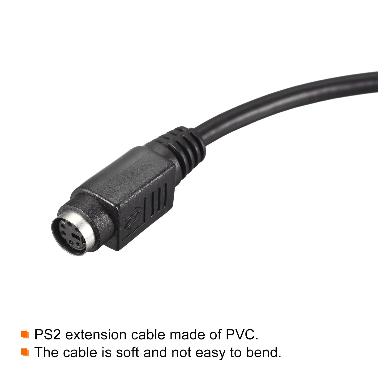 MECCANIXITY PS/2 Mouse and Keyboard Extension Cable 6 Pin 16.4 Feet Male to Female for PC Black - Image 4