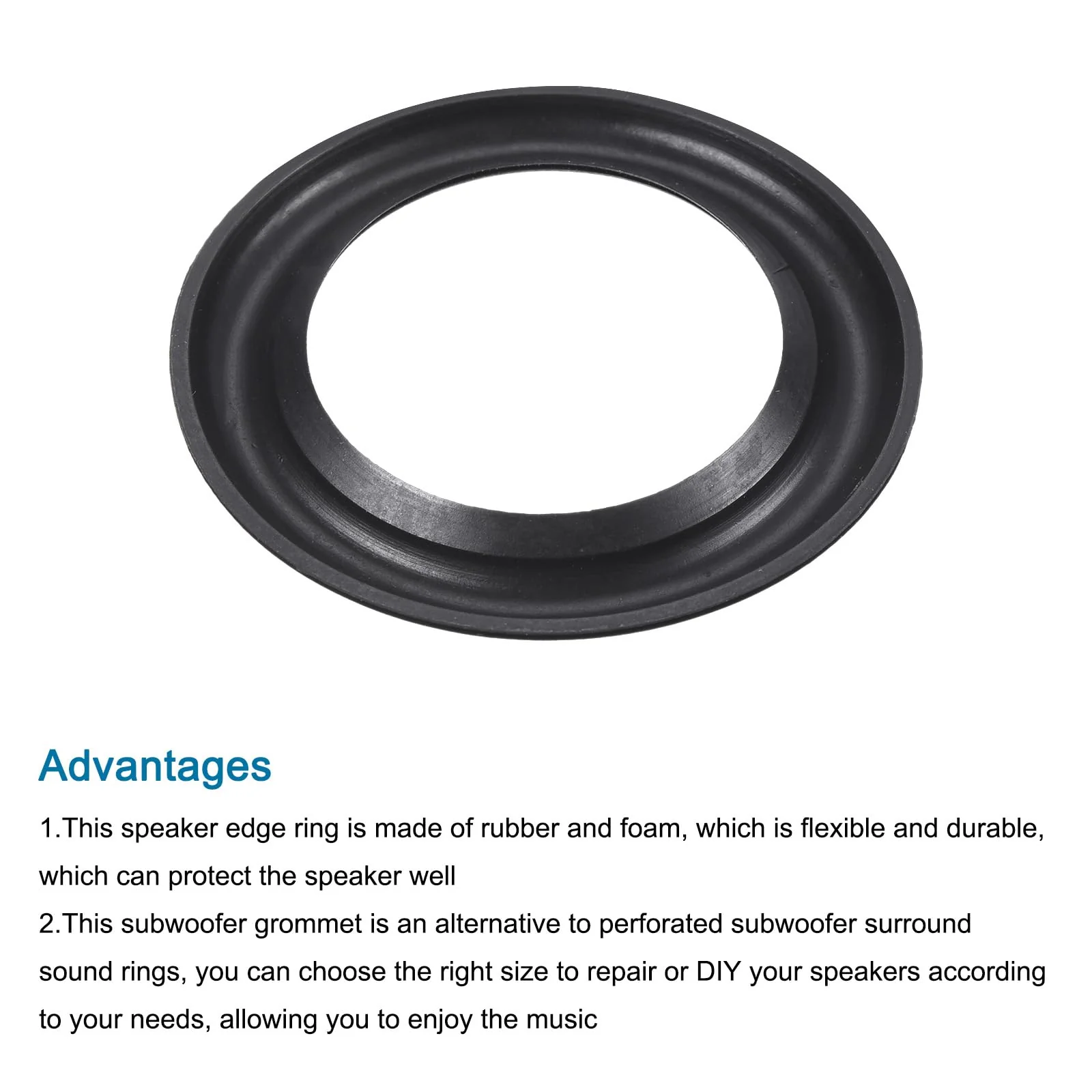 MECCANIXITY Rubber Speaker Foam Edge Surround Rings 2.25 Inch 33mm x 53mm Perforated Subwoofer Rings Replacement Parts for Speaker Repair or DIY Black 2 Pcs - Image 4