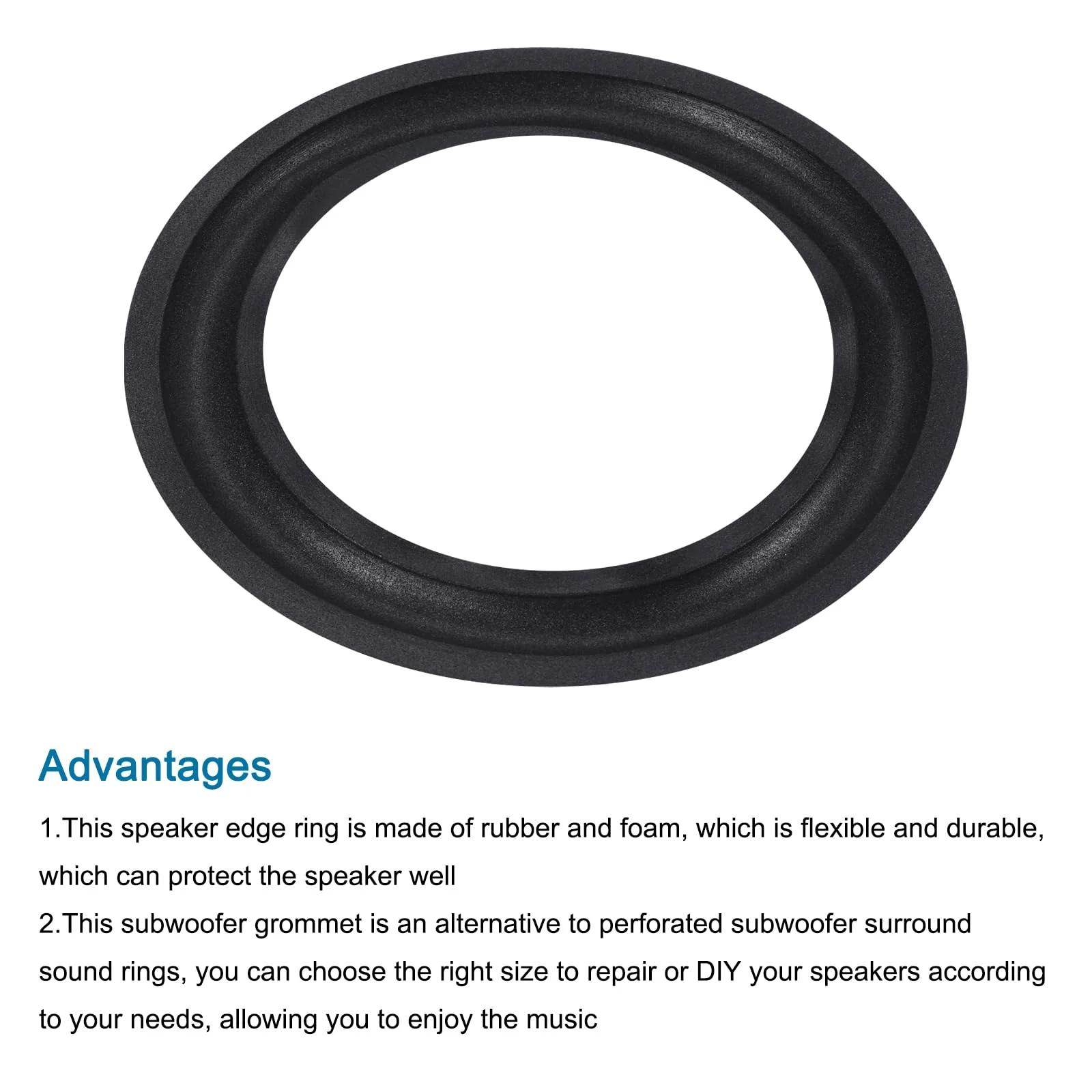 MECCANIXITY Rubber Speaker Foam Edge Surround Rings 6.5 Inch 105mm x 155mm Perforated Subwoofer Rings Replacement Parts for Speaker Repair or DIY Black 2 Pcs - Image 4