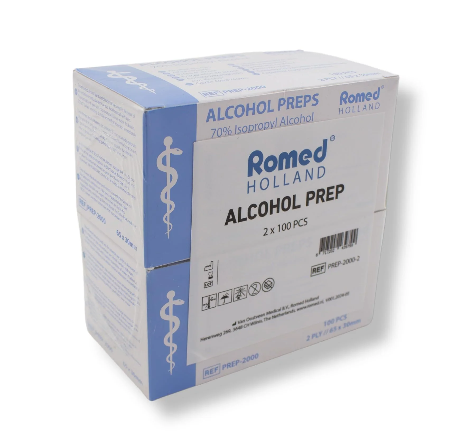 Medi-Inn Alcohol Swabs Set 30 x 65 mm Set of 2 (2 x 100 Pieces)
