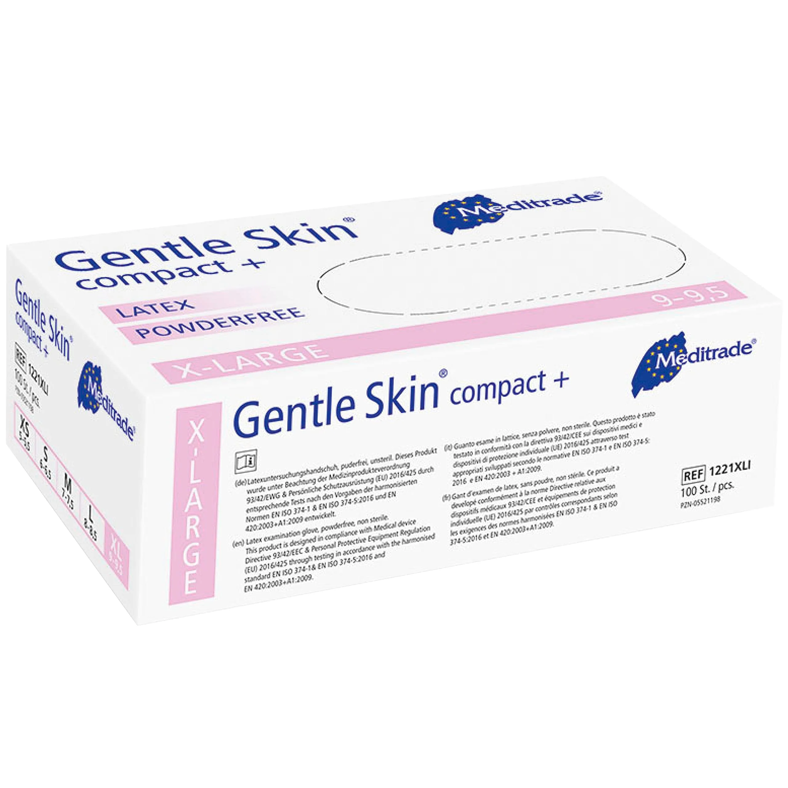 Meditrade Gentle Skin Compact 1221XLI Disposable Gloves Pack of 100 XL