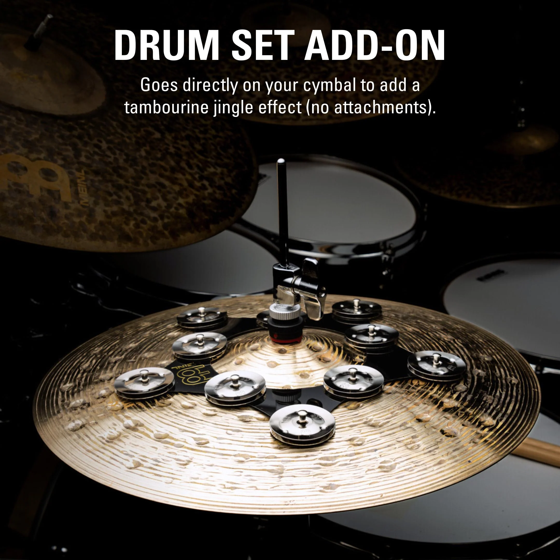 Meinl Cymbals Super Flex Hihat Tambourine Effect with 10 Pairs of Stainless Steel Jingles — NOT Made in China — Flexible Thin Frame, 2-Year Warranty (SFHHT) - Image 2