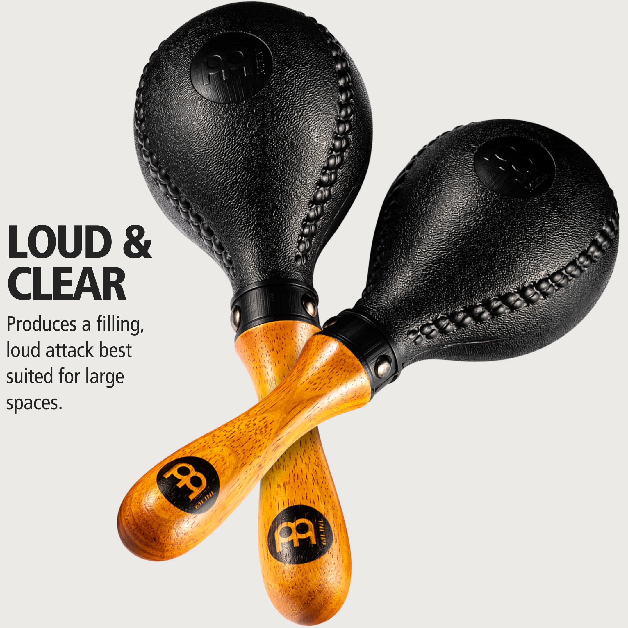 Meinl Percussion, Standard Size with ABS Plastic Wooden Concert Maracas Hand Shaker Rattles with All-weather Synthetic Shells — NOT MADE IN CHINA — Solid Wood Handles, 2-YEAR WARRANTY (PM2BK) - Image 2