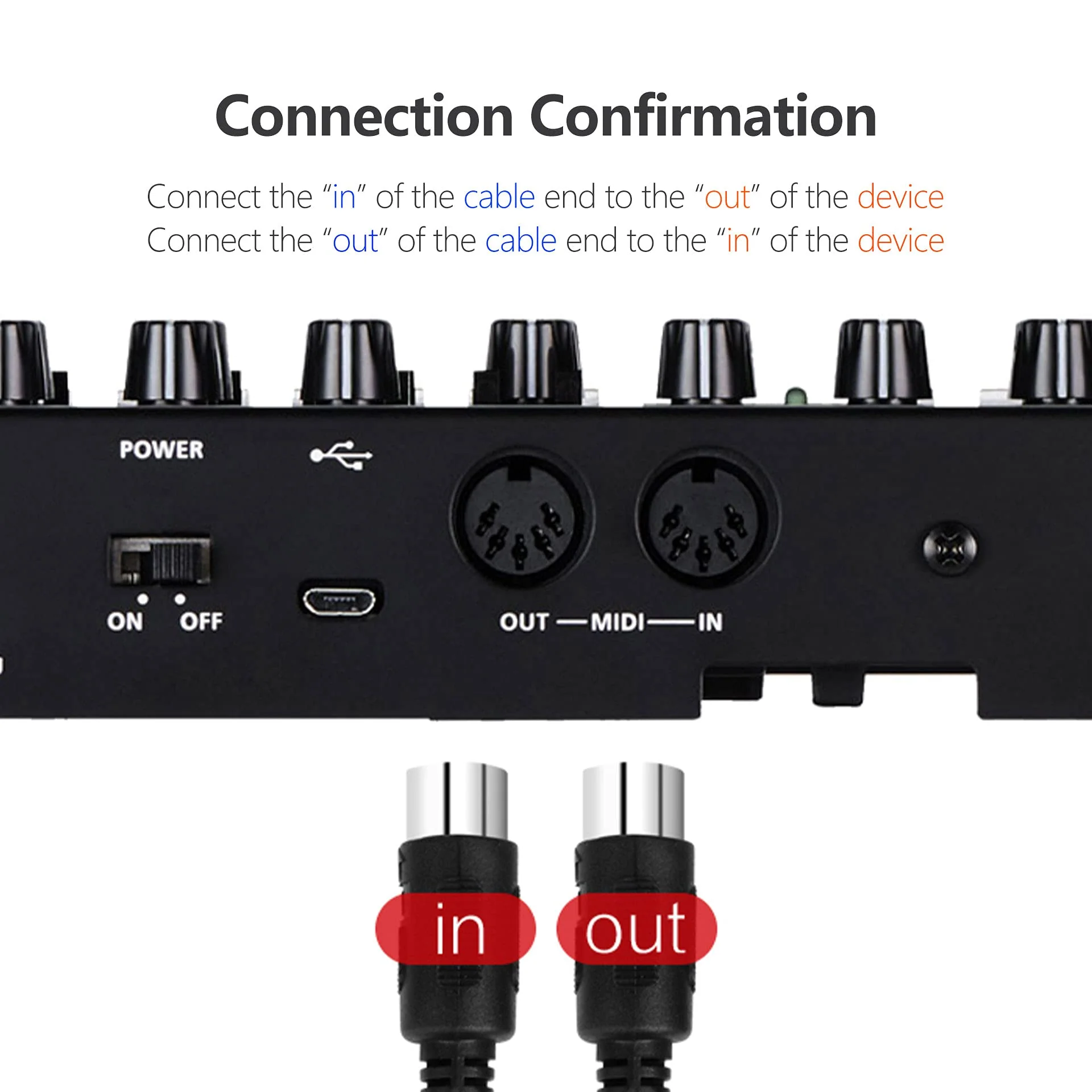 Mellbree MIDI Cable, 2-Pack 3-Feet Male to Male 5-Pin MIDI Cable Compatible with MIDI Keyboard, Keyboard Synth, Rack Synth, Sampler, External Sound Card, Sound Source and Other Music Gear - Image 2