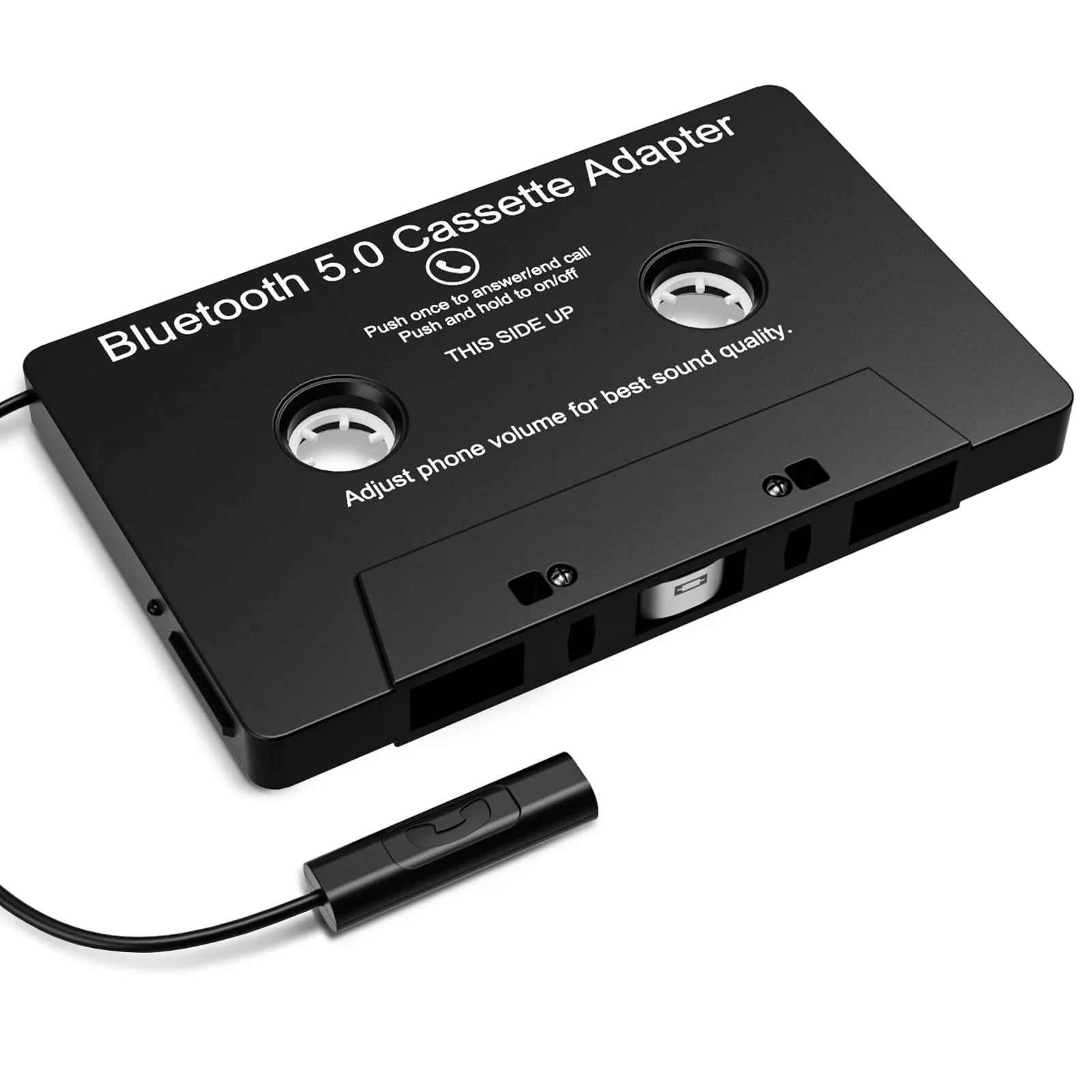 Mersoco Car Audio Bluetooth Wireless Cassette Receiver, Tape Player MP3 Bluetooth 5.0 Cassette Aux Adapter, Hands-Free Calling, Stereo Two-Channel,Black