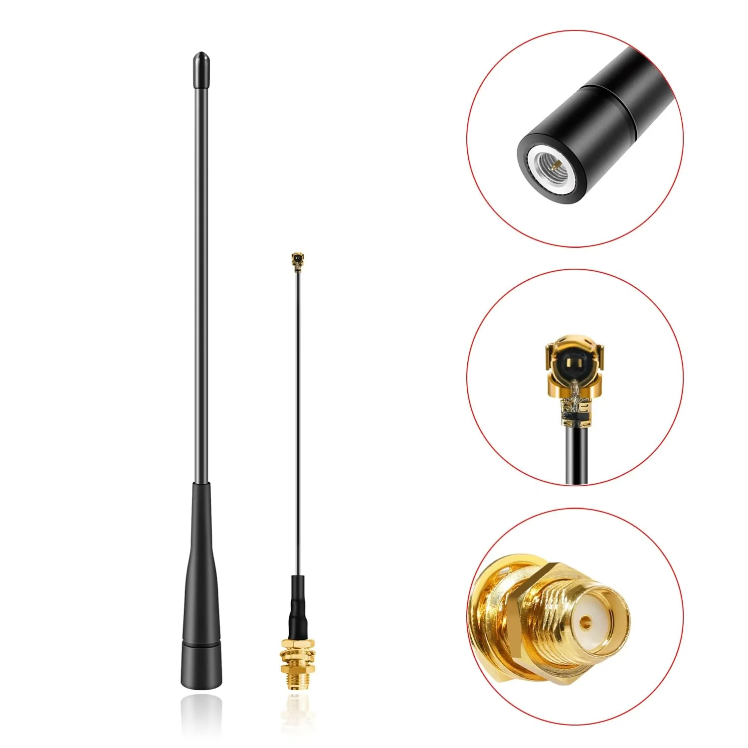 Meshtastic High Gain 915MHz LoRa Whip Antenna, 10dBi Long Range SMA Male Directional Antenna for ESP32 LoRa V3 Development Board 915MHz LoRa Module with 10cm IPEX Extension Cable (2 Sets), Slinkdsco 2 Sets Antenna with 10cm Cable - Image 3