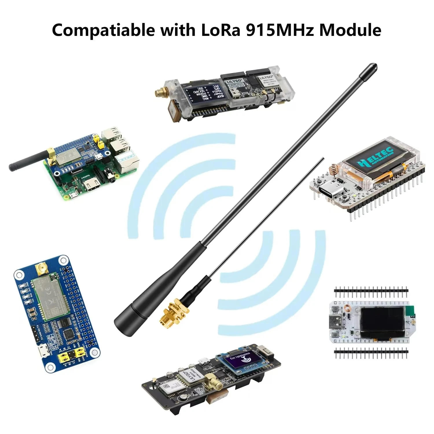 Meshtastic High Gain 915MHz LoRa Whip Antenna, 10dBi Long Range SMA Male Directional Antenna for ESP32 LoRa V3 Development Board 915MHz LoRa Module with 10cm IPEX Extension Cable (2 Sets), Slinkdsco 2 Sets Antenna with 10cm Cable - Image 5