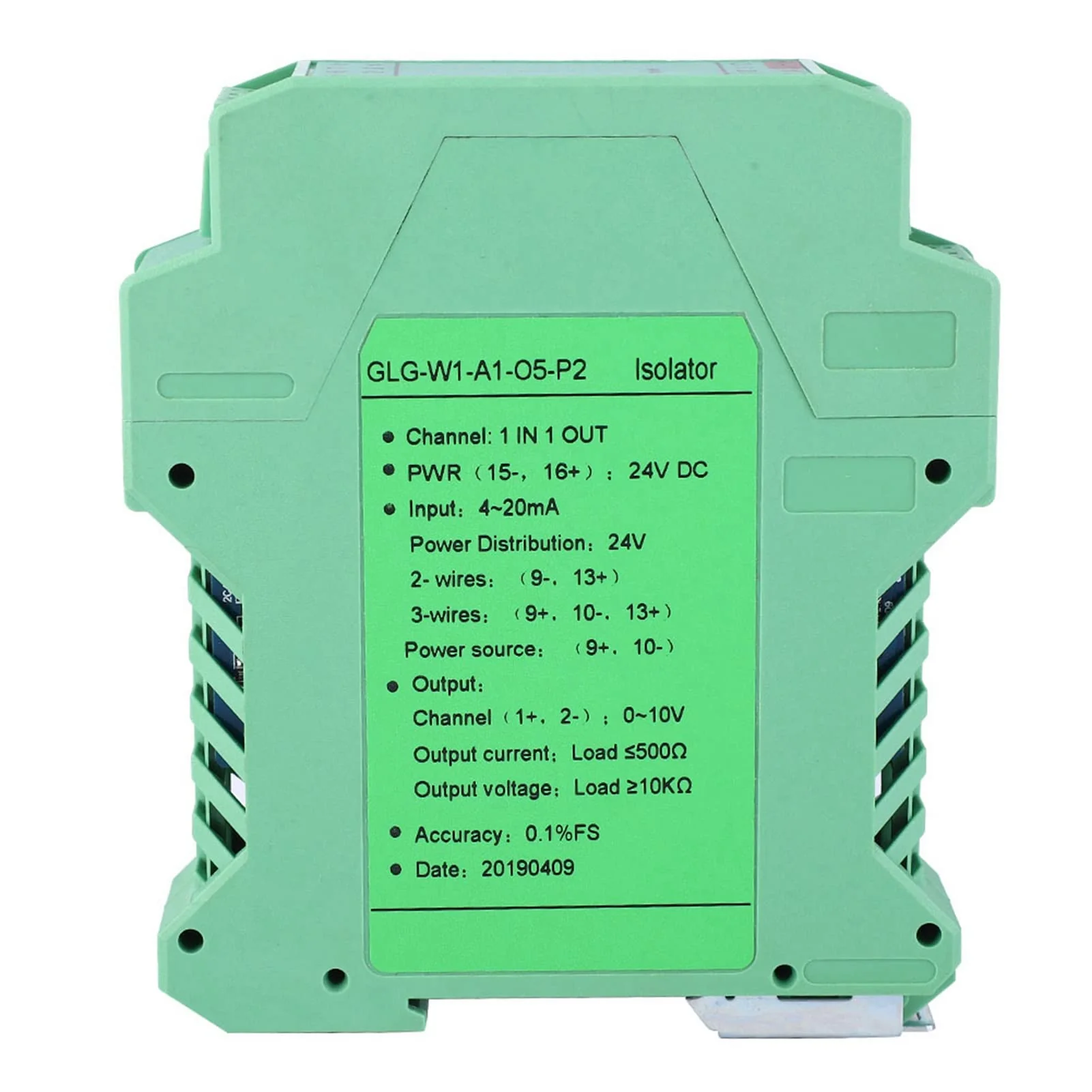messumformer 4-20mA to 0-10V Converter, Transmitter 4-20mA PLC Detect Conditioner DC 24V Current Isolator (One in One Out)