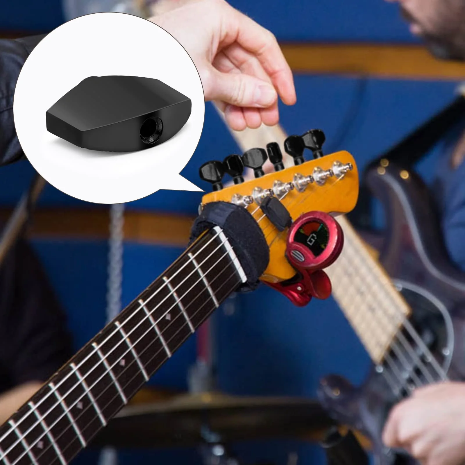 Metal Black Guitar Tuning Peg Buttons, Square Shape Tuning Key Button Heads Tuners Machine Handle for Folk Electric and Acoustic Guitar, Pack of 6 - Image 6