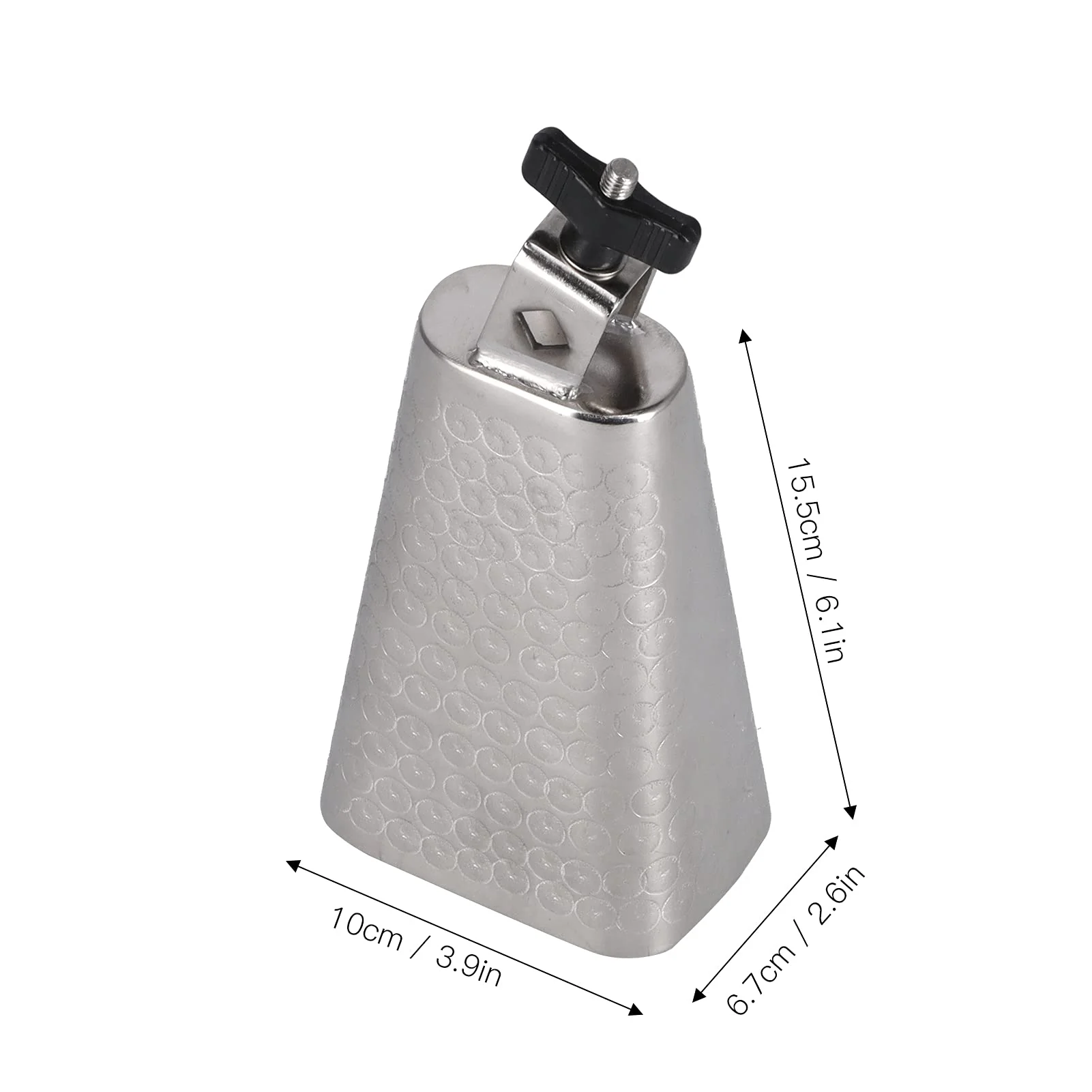Metal Cowbell, Electroplating Percussion Instrument with Knob for Drum Set - Image 3