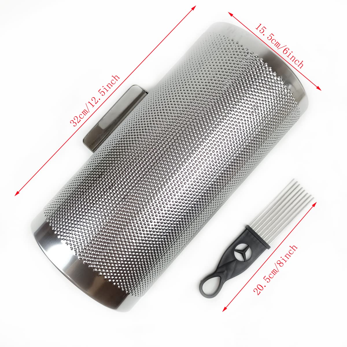 Metal Guiro Percussion Instrument Training Tool with Scraper, Latin Percussion Musical Band Accompaniment (Silver-12X6inch) Silver-12X6inch - Image 3