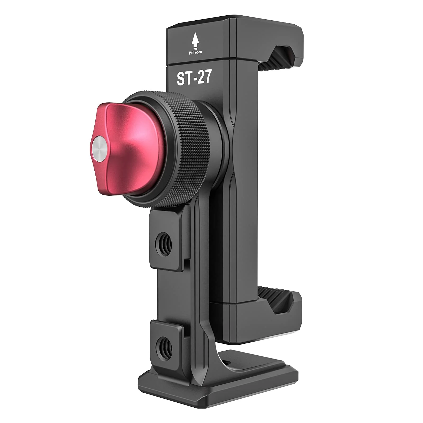 Metal Phone Tripod Mount 3 Cold Shoes & Arca Port, 360° Smartphone Tripod Adapter for iPhone 17 16 15 Cell Phone Stand Holder for Desktop Video Live Streaming Vlogging Rig ST-27