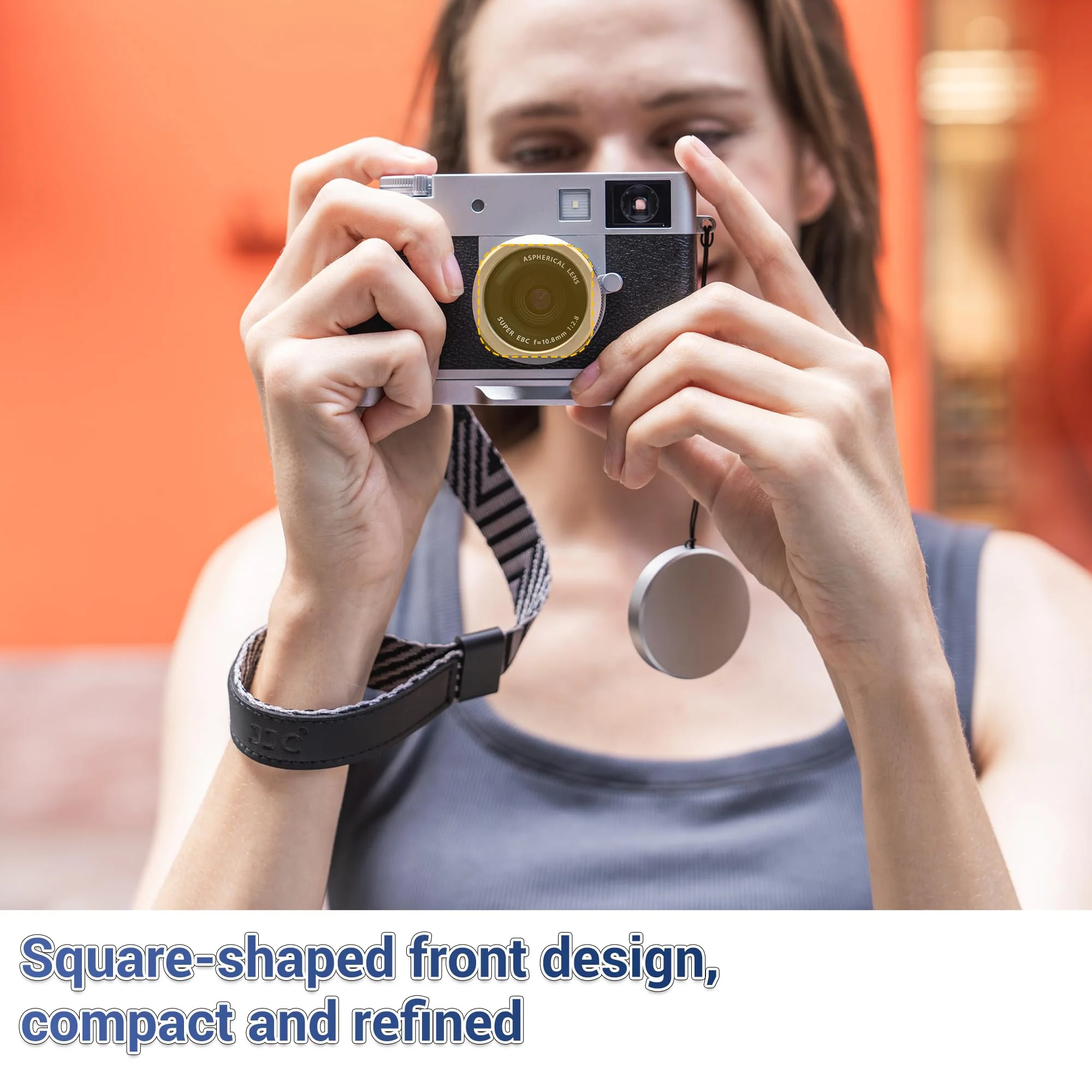 Metal Square X Half Lens Hood Sun Shade with Lens Cap for Fuji Fujifilm X Half Xhalf Digital Camera, Protective Cover Shading Hood Protector, Block Stray Light Reduce Flare - Black Black for Fujifilm X Half - Image 2