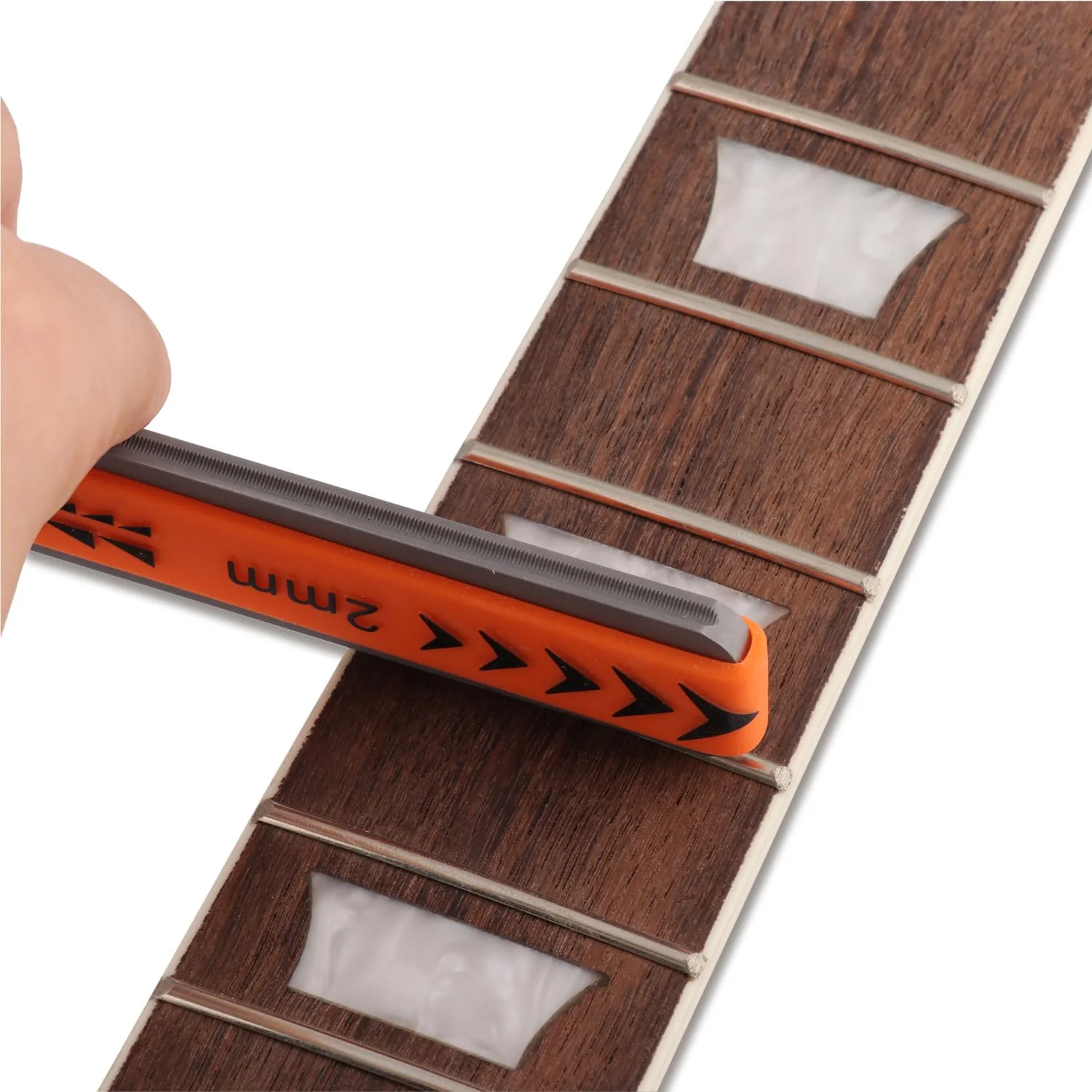 Metallor Guitar Fret Crowning Files Dual Sized Compact Fret Dressing File for Standard Guitar Frets with Coarse and Fine Cutting Edges Rubber Grip Guitar Luthiers Tools Repair Tools. (2mm-Medium) 2mm-Medium - Image 6