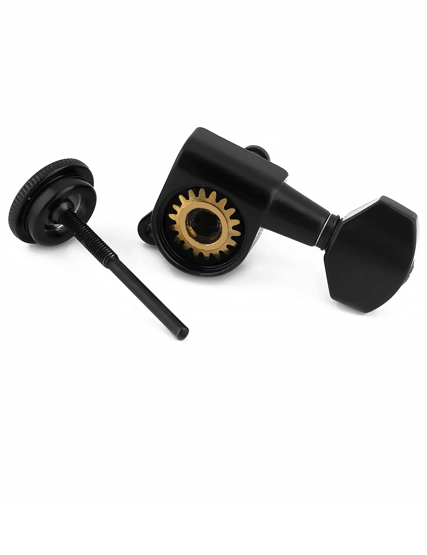 Metallor Locking Guitar String Tuning Pegs 18:1 Gear Ratio Guitar Machines Heads Tuners Tuning Keys 3L 3R for ST TL LP SG Style Electric Guitar or Folk Acoustic Guitar Parts Replacement Black. - Image 5