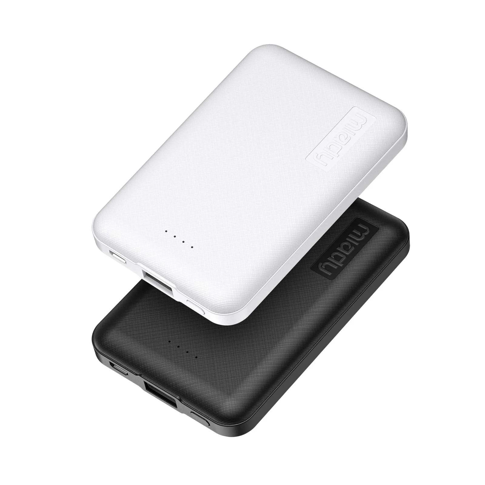 Miady 2-Pack 5000mAh Mini Portable Charger, 5V 2.4A USB-C Output Fast Charging Battery Pack Travel Small Power Bank Phone Charger Compatible with iPhone 16/15 Samsung S24/S22 Google iPad Android etc White+Black