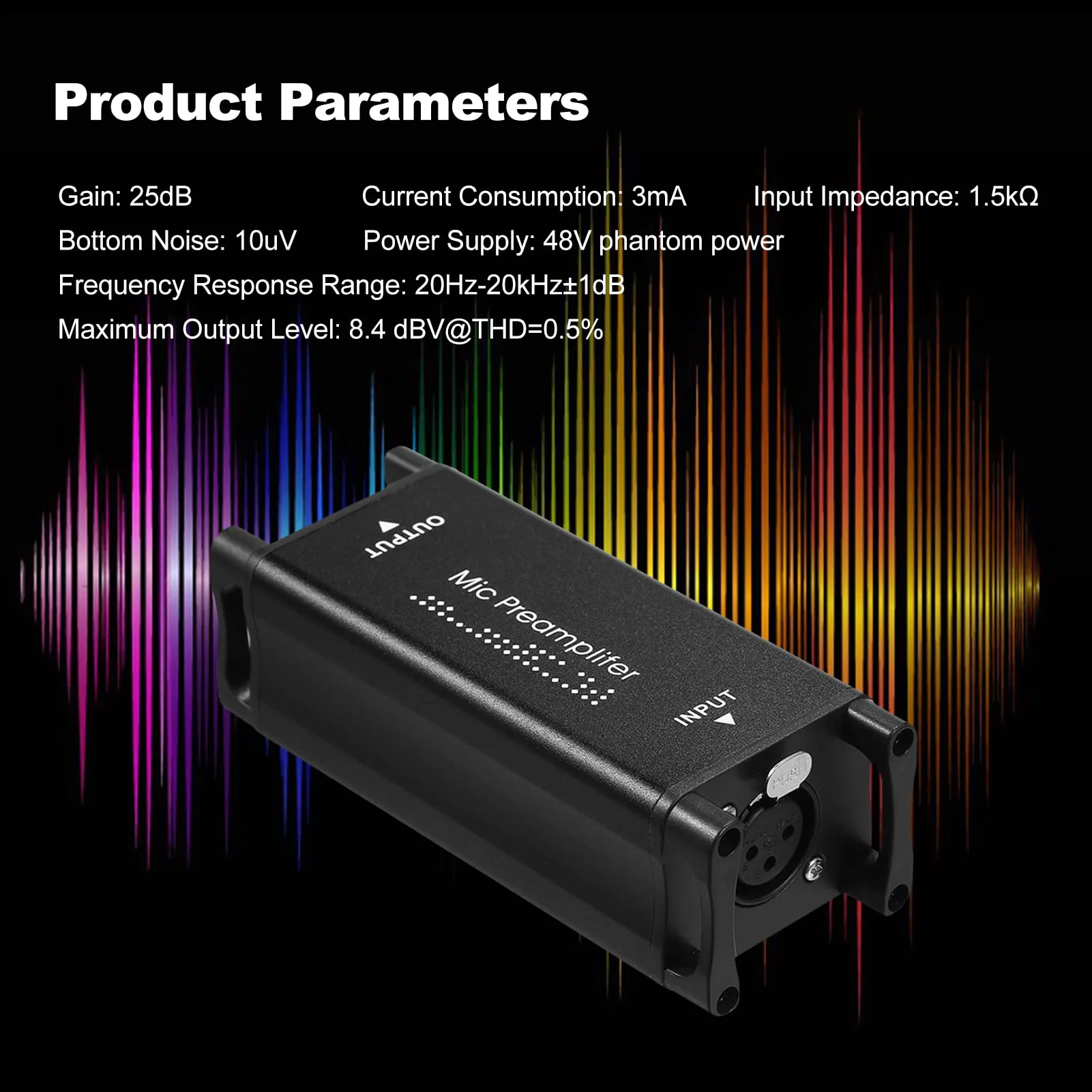 Mic Preamp, Microphone Preamp Audio Booster Microphone Preamp Preamplifier Home Audio Microphone Net Gain for Studio or Home Recording Livestream Broadcast Podcast - Image 2