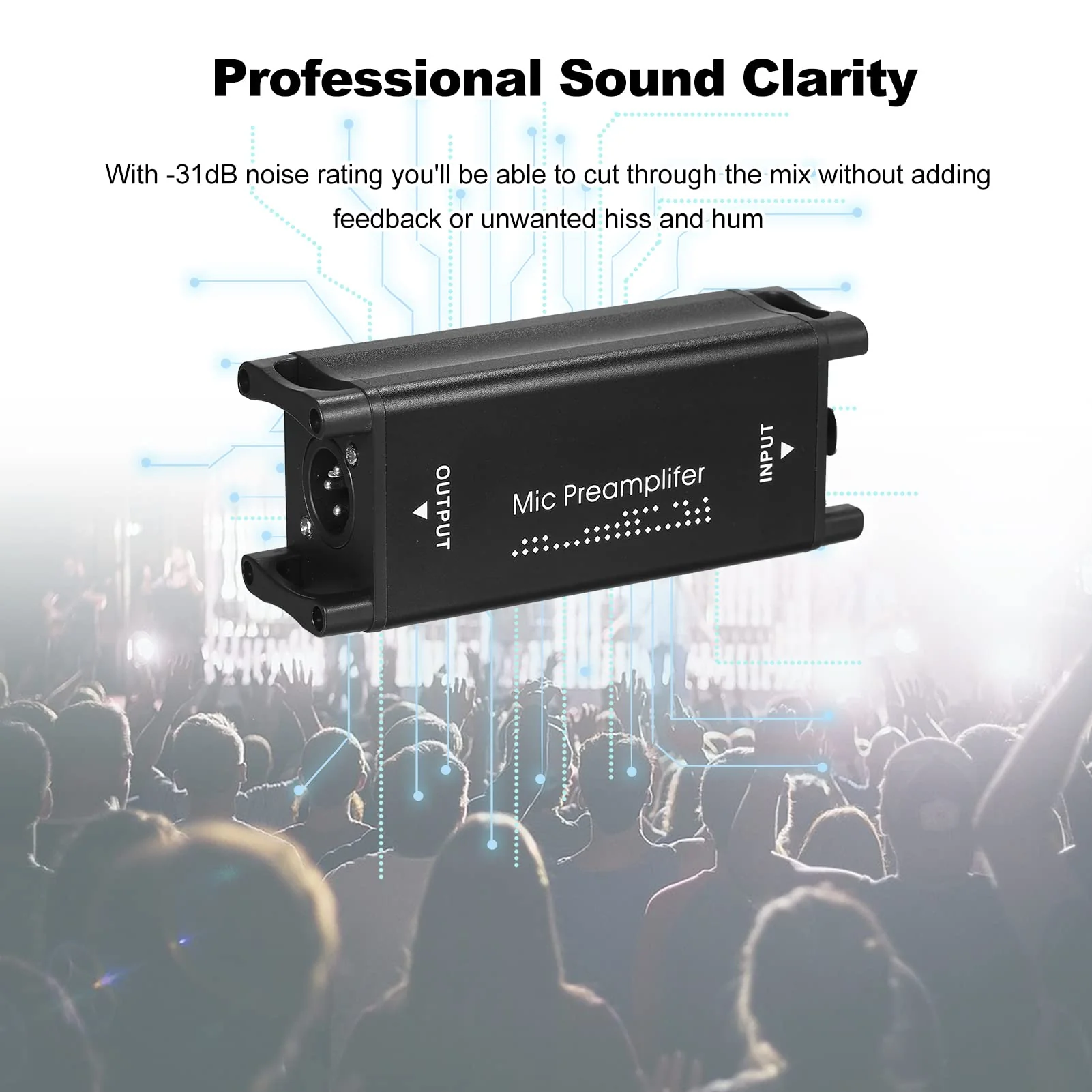 Mic Preamp, Microphone Preamp Audio Booster Microphone Preamp Preamplifier Home Audio Microphone Net Gain for Studio or Home Recording Livestream Broadcast Podcast - Image 5