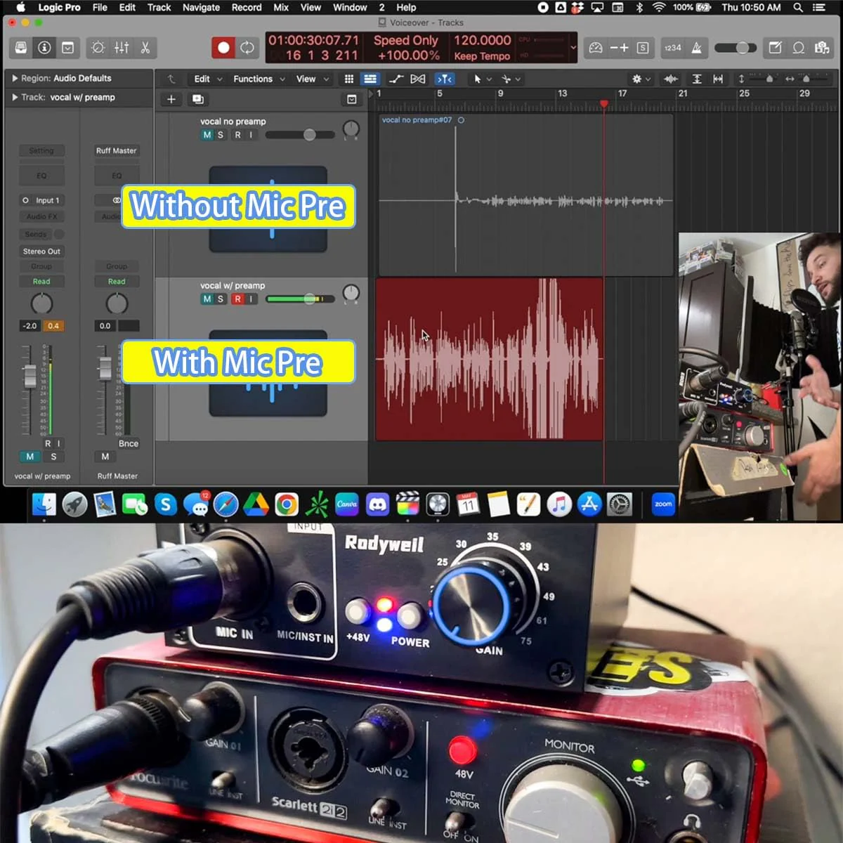 Mic Preamp with 19~75db Adjustable Gain Boost Balaneced Line Out and 48V for Dynamic, Condenser,Ribbon Microphone, Audio Interface, Audio Mixer - Image 6