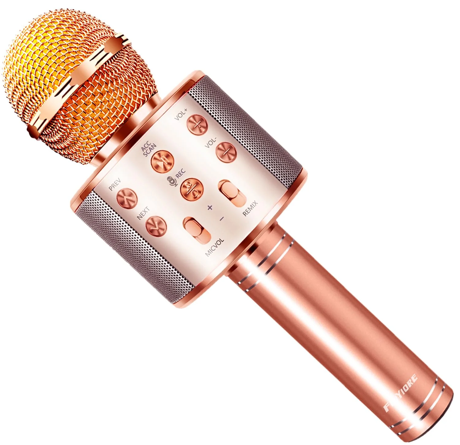Microphone for Kids Voice Change Karaoke Microphone Kids Girl Gifts Handheld Wireless Bluetooth Microphone Home Party Favor Mic Microphones Kids Christmas Birthday Gifts Rose Gold