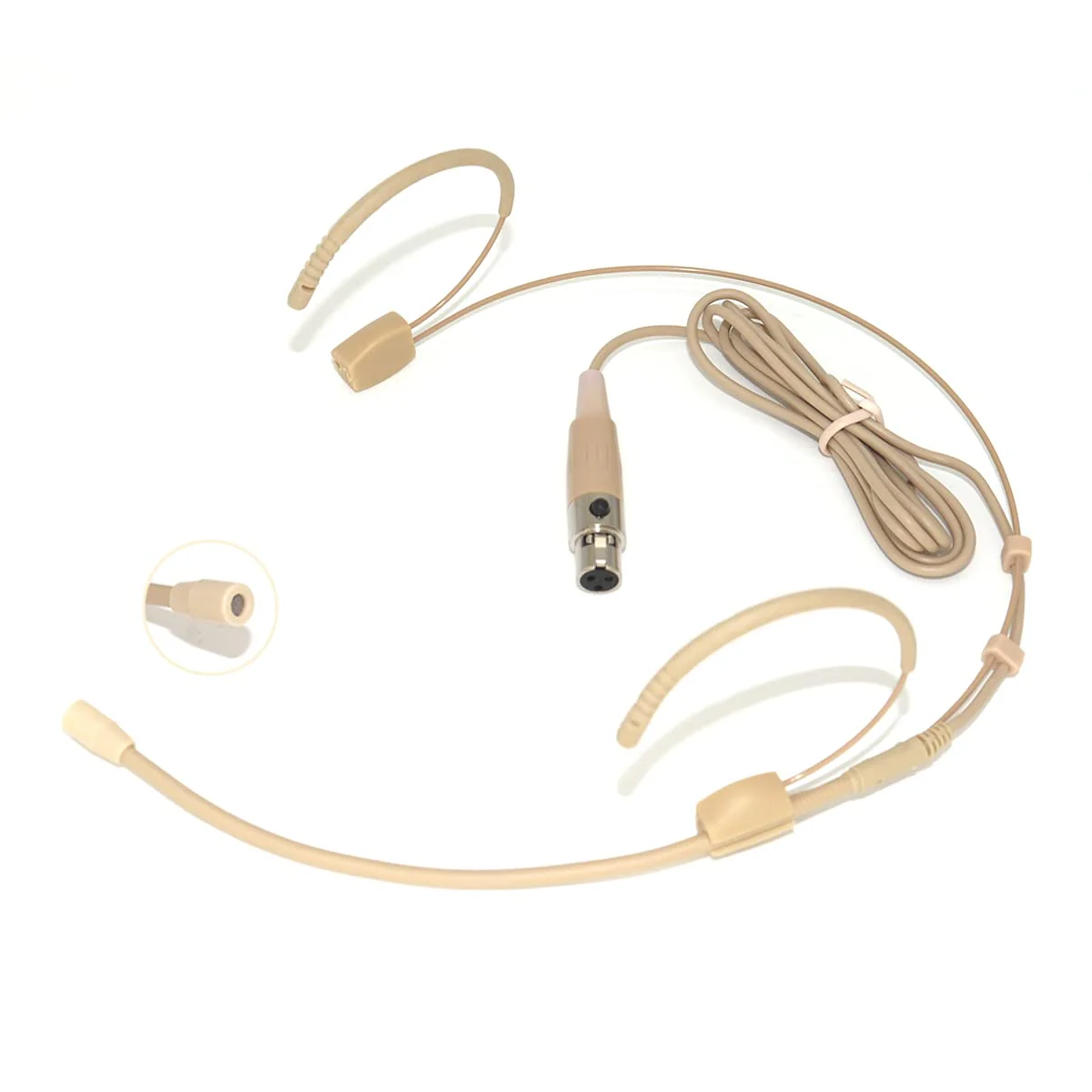 Microphone Headset Double Over Ear Earset Headworn Mic Condenser Omnidirectional Compatible with AKG Wireless System Bodypack Transmitter Mini XLR TA3F Plug