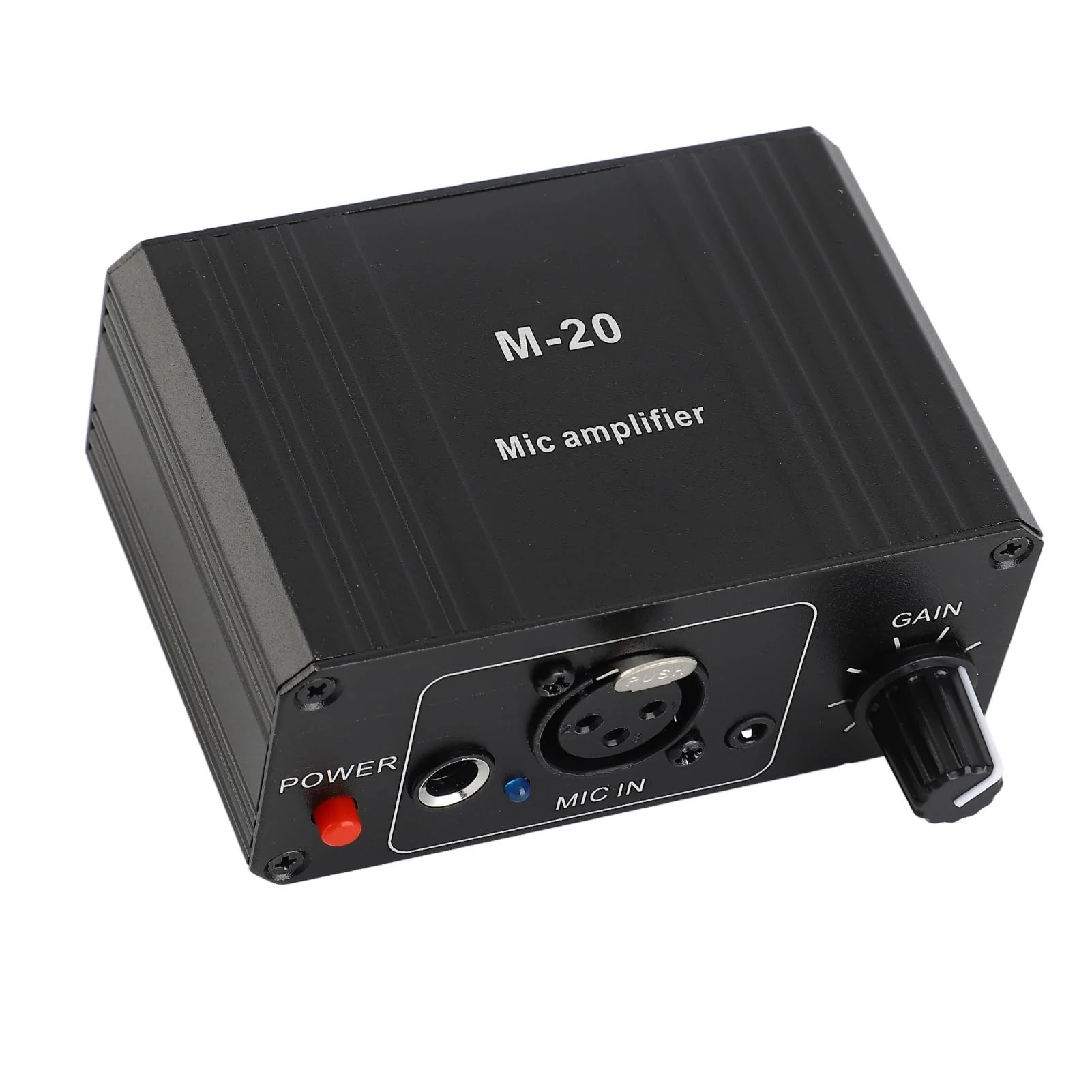 Microphone Preamp, 48V Power High Gain Electronic Audio Stereo Phonograph Preamplifier, with XLR Output, for Dynamic Condenser Microphones Booster