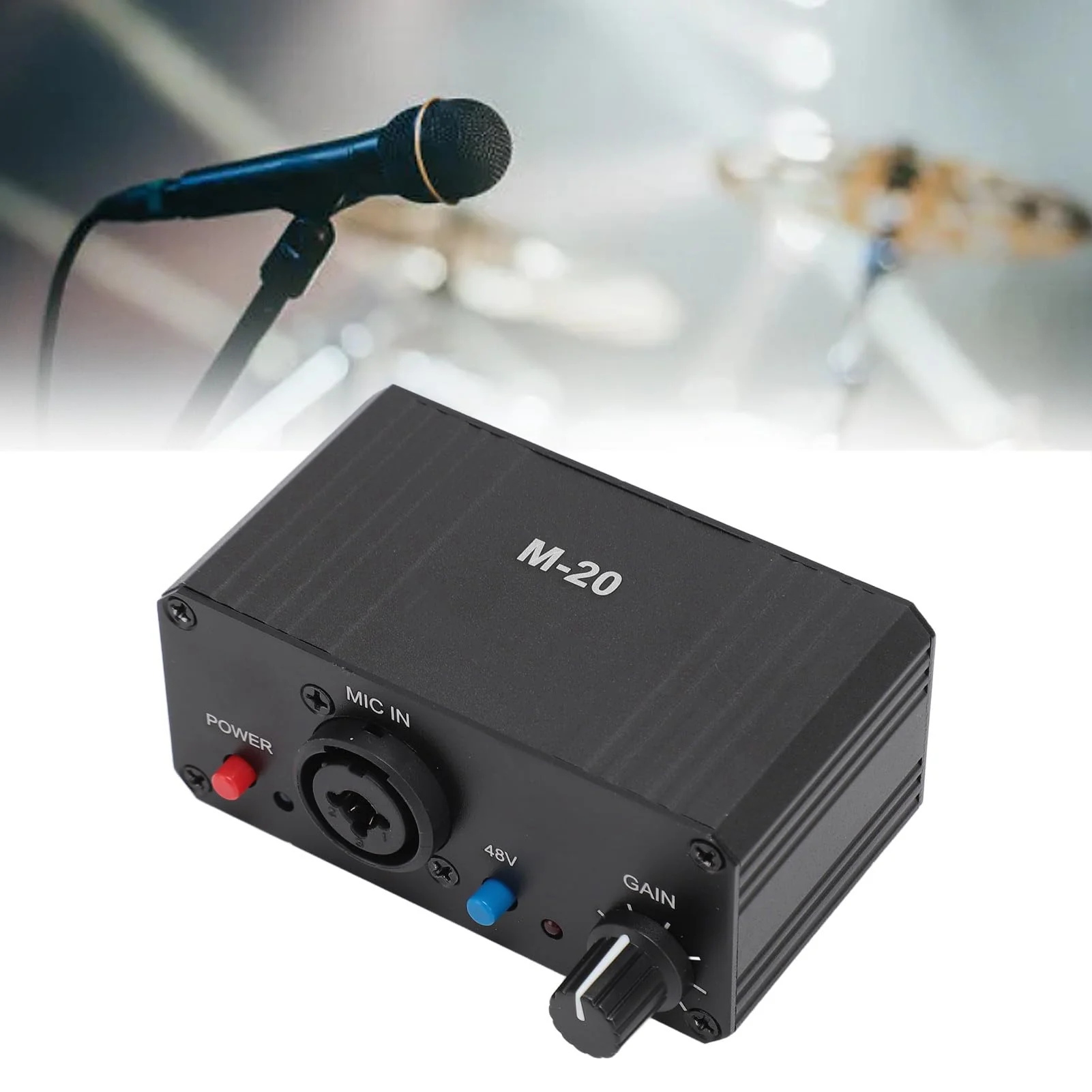 Microphone Preamp, 48V Power Mic Preamplifier XLR Output Microphone Preamp Booster, Mini Microphone Preamp for Dynamic and Condenser Mic - Image 8