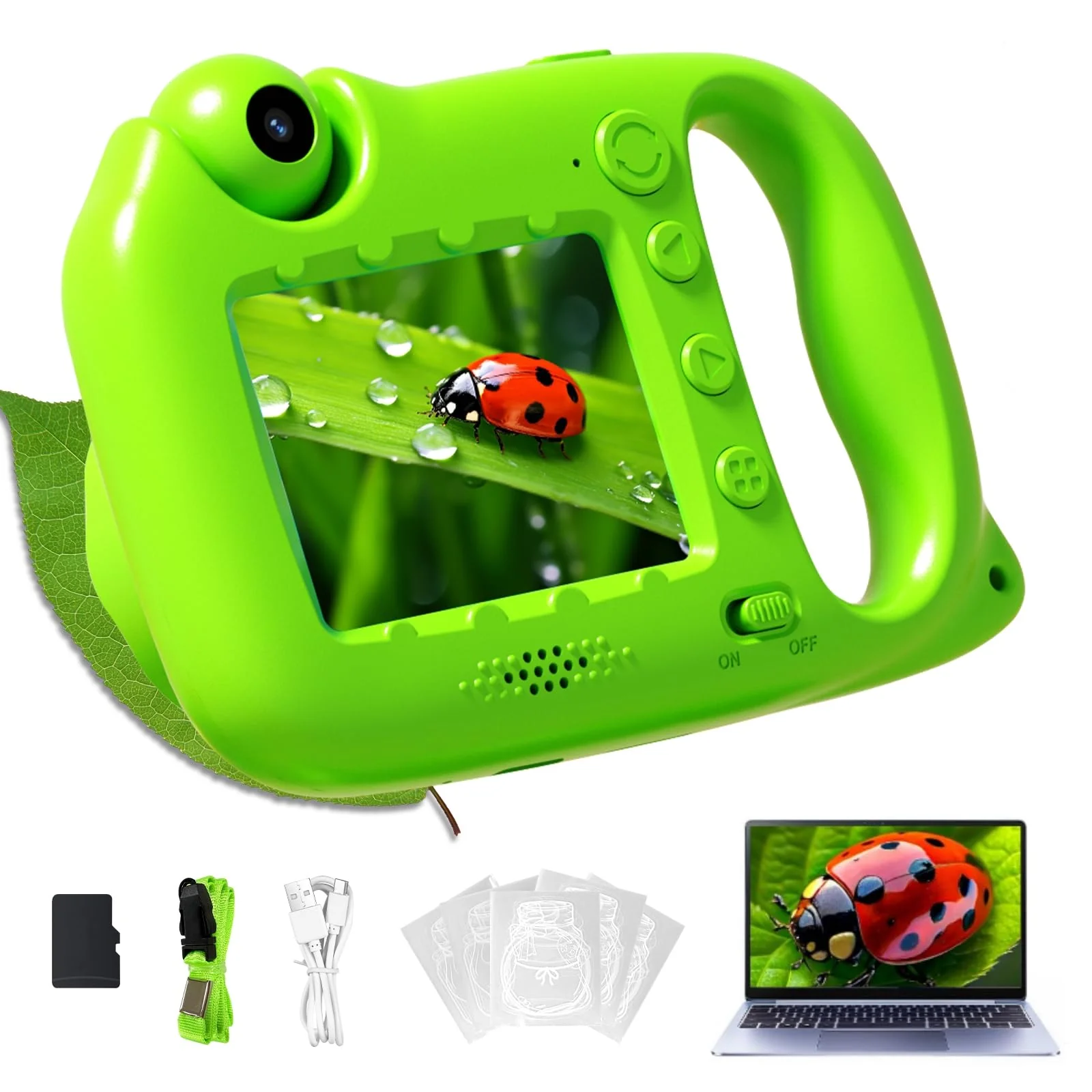 Microscope for Kids, 1000X Handheld Digital Microscope with 2.4" IPS Screen, USB-C Rechargeable, Photos & Videos, Built-in Games & Songs, 32GB Card, Kids Microscope Gift for Boys Girls Ages 5-12