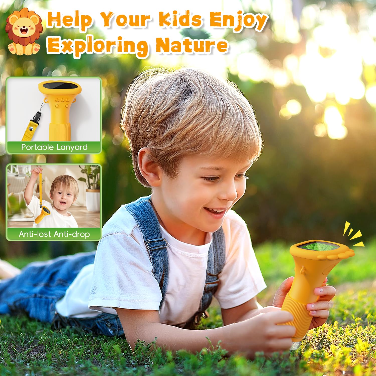 Microscope for Kids, Ahalfcit 1000X Handheld Digital Microscope with 2” HD IPS Screen, Portable Mini Camera for Exploring Nature, Science Educational Toy, Birthday Gift for 3-12 Years Old Boys Girls Orange - Image 4