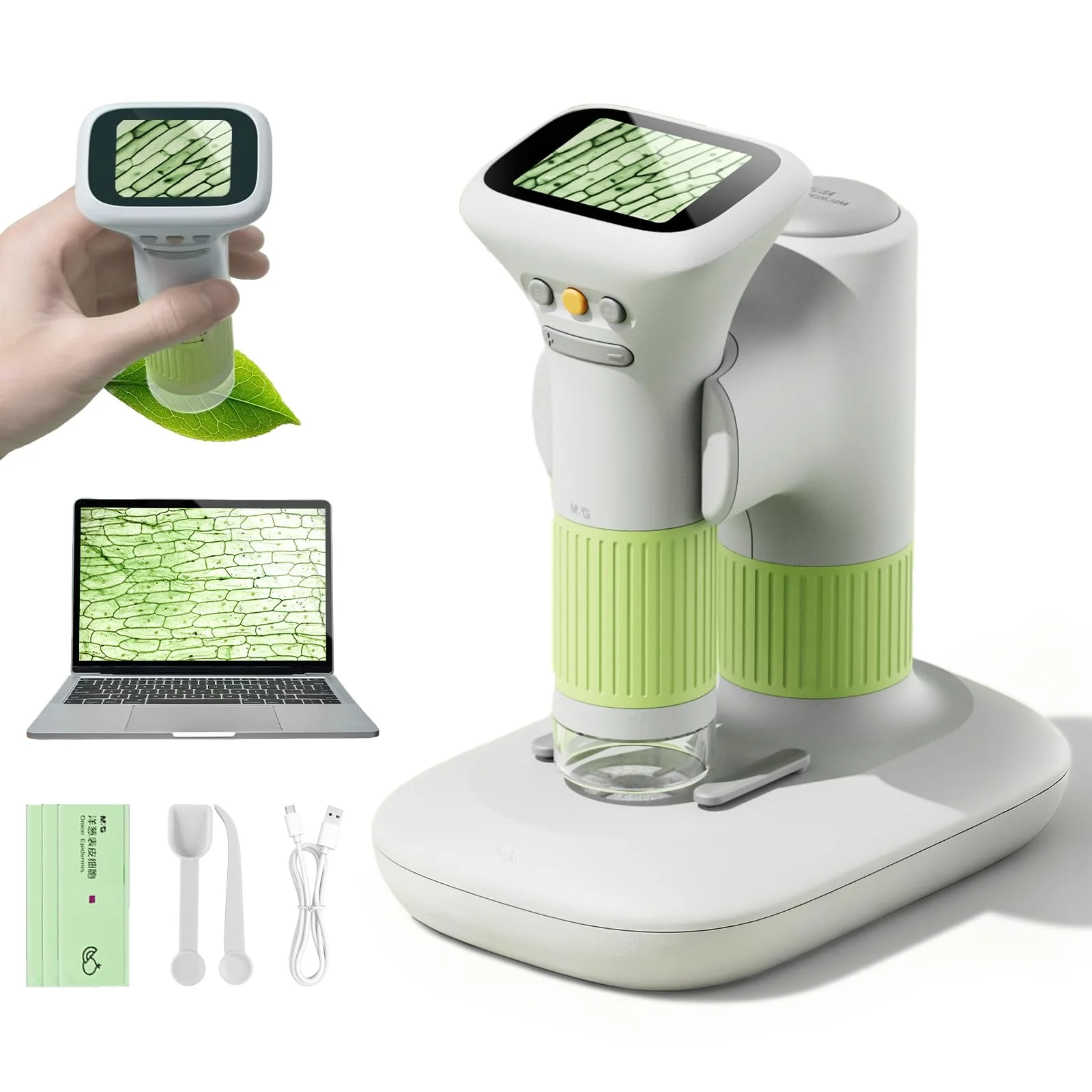 Microscope for Kids, M&G 1000X Handheld Digital Kids Microscope with 2.0 Inch Screen, Portable Pocket Miniscope Educational Science Toys for Age 3 4 5 6 7 8 9 10 11 12 Girls Boys