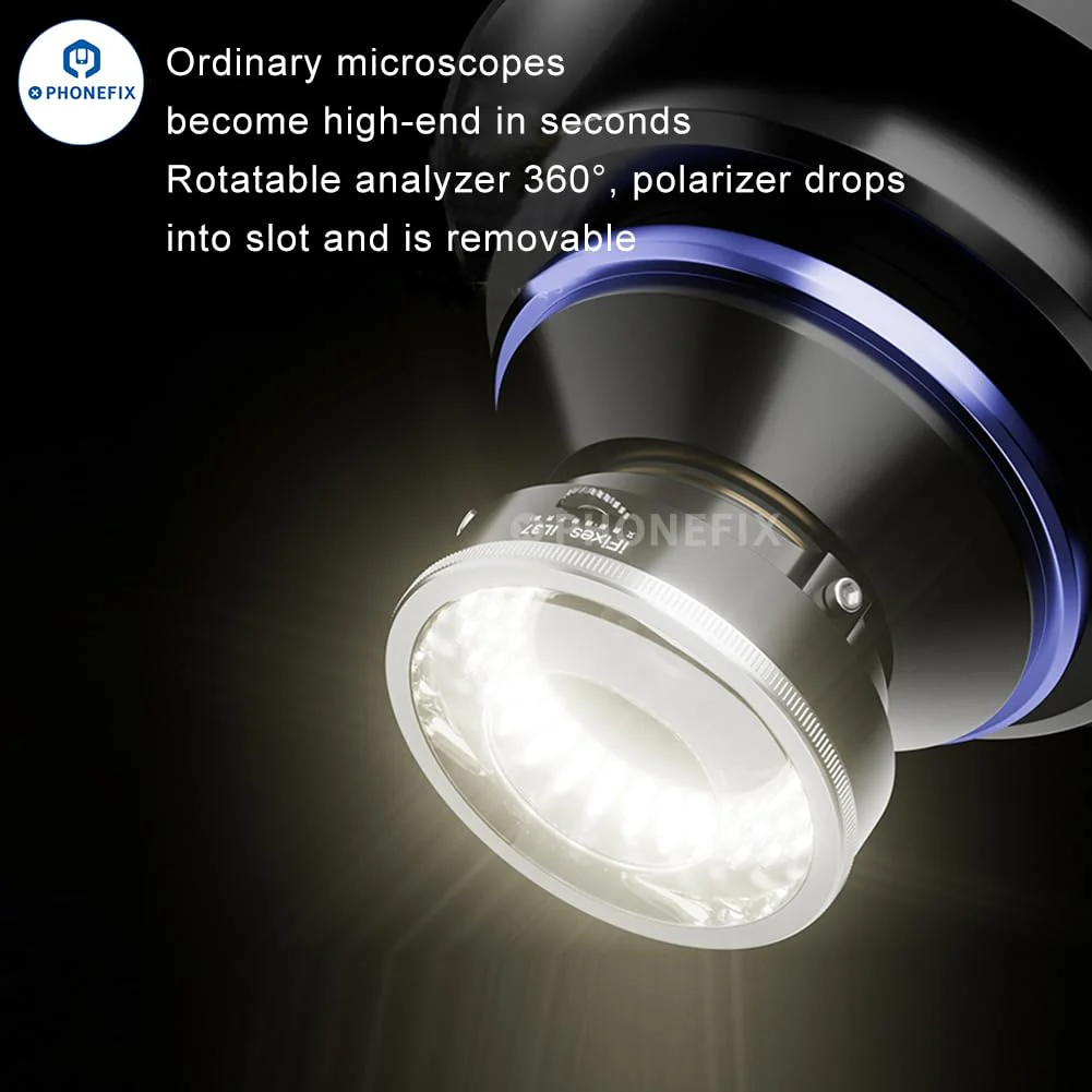 Microscope Polarized 96-LED Ring Light Anti Glare Microscope Lamp Illuminator for Soldering Repair Industrial Camera - Image 2