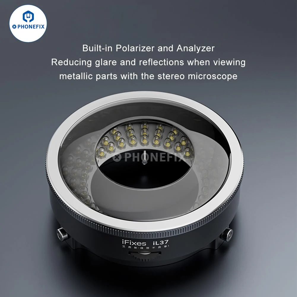 Microscope Polarized 96-LED Ring Light Anti Glare Microscope Lamp Illuminator for Soldering Repair Industrial Camera - Image 9