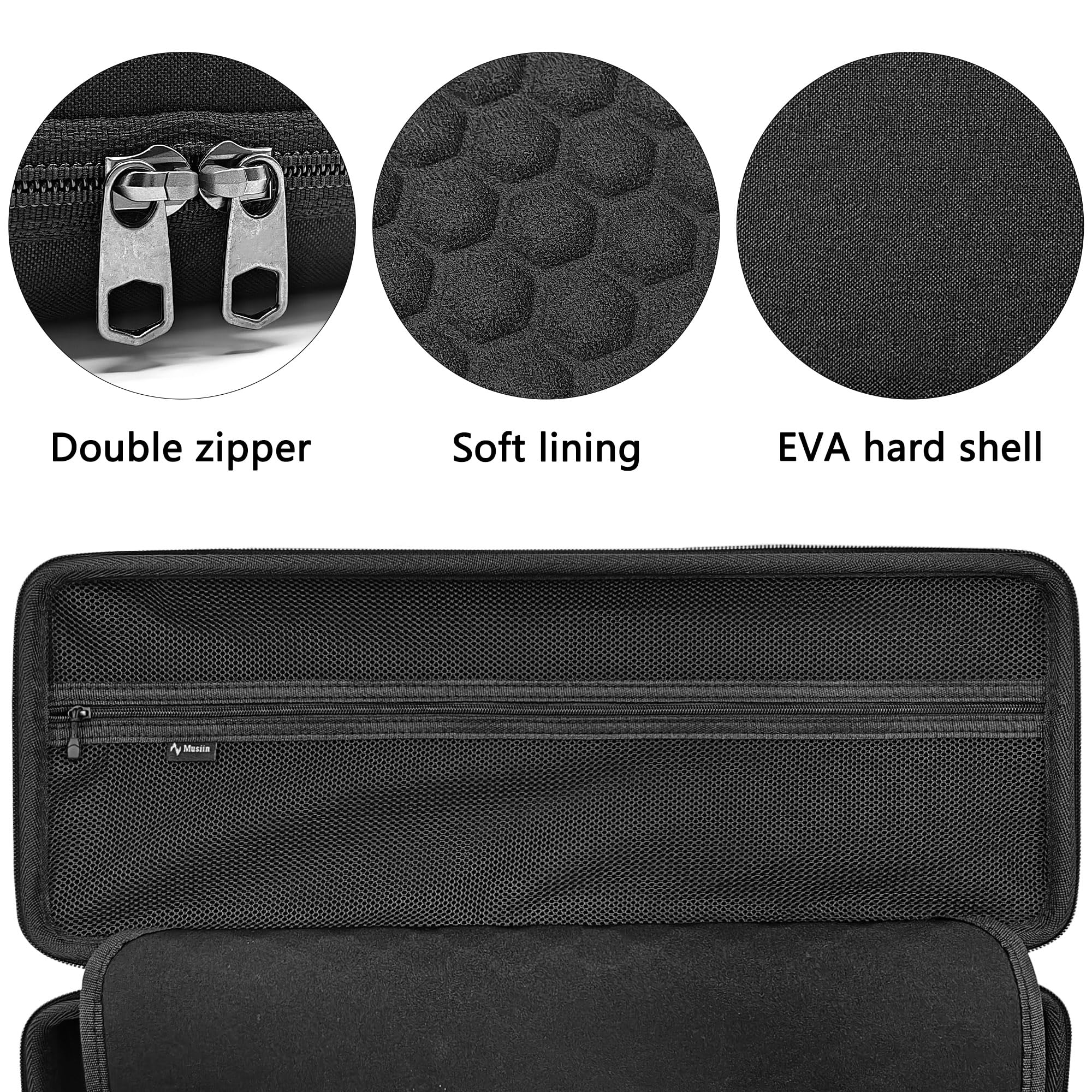 MIDI Controller Case, Compatible with Ableton Move and Arturia MicroLab MK3, Built-in Mesh Pocket and Cable Compartment, Fixed Design, Ideal for Travel and Live Performance - Image 4
