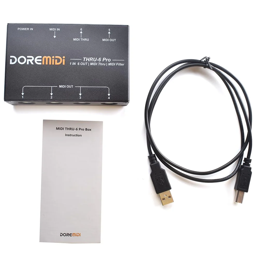 MIDI THRU-6 Pro Box MIDI Splitter + Filter Be Used To Convert 1 MIDI Input Into 6 MIDI Outputs + USB MIDI Output - Image 5
